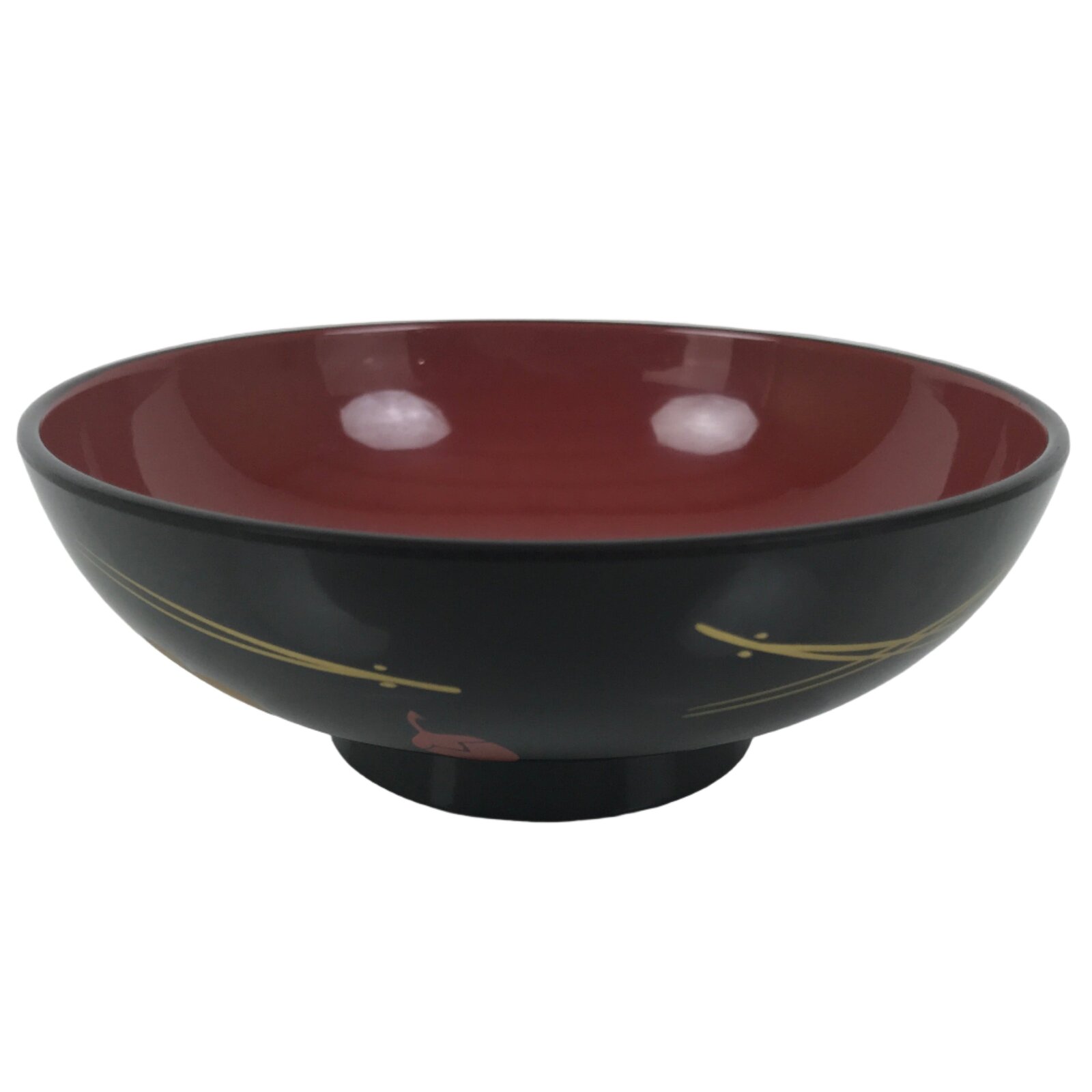 Japanese Lacquered Wood Bowl Nimonowan Vtg Makie Pine Needle Plum Blossom LB167