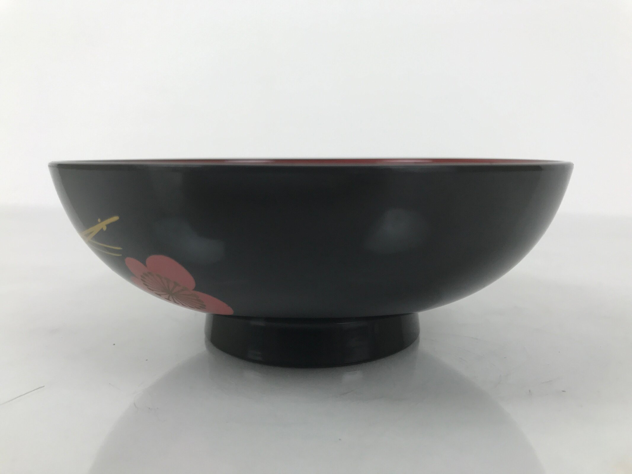 Japanese Lacquered Wood Bowl Nimonowan Vtg Makie Pine Needle Plum Blossom LB167