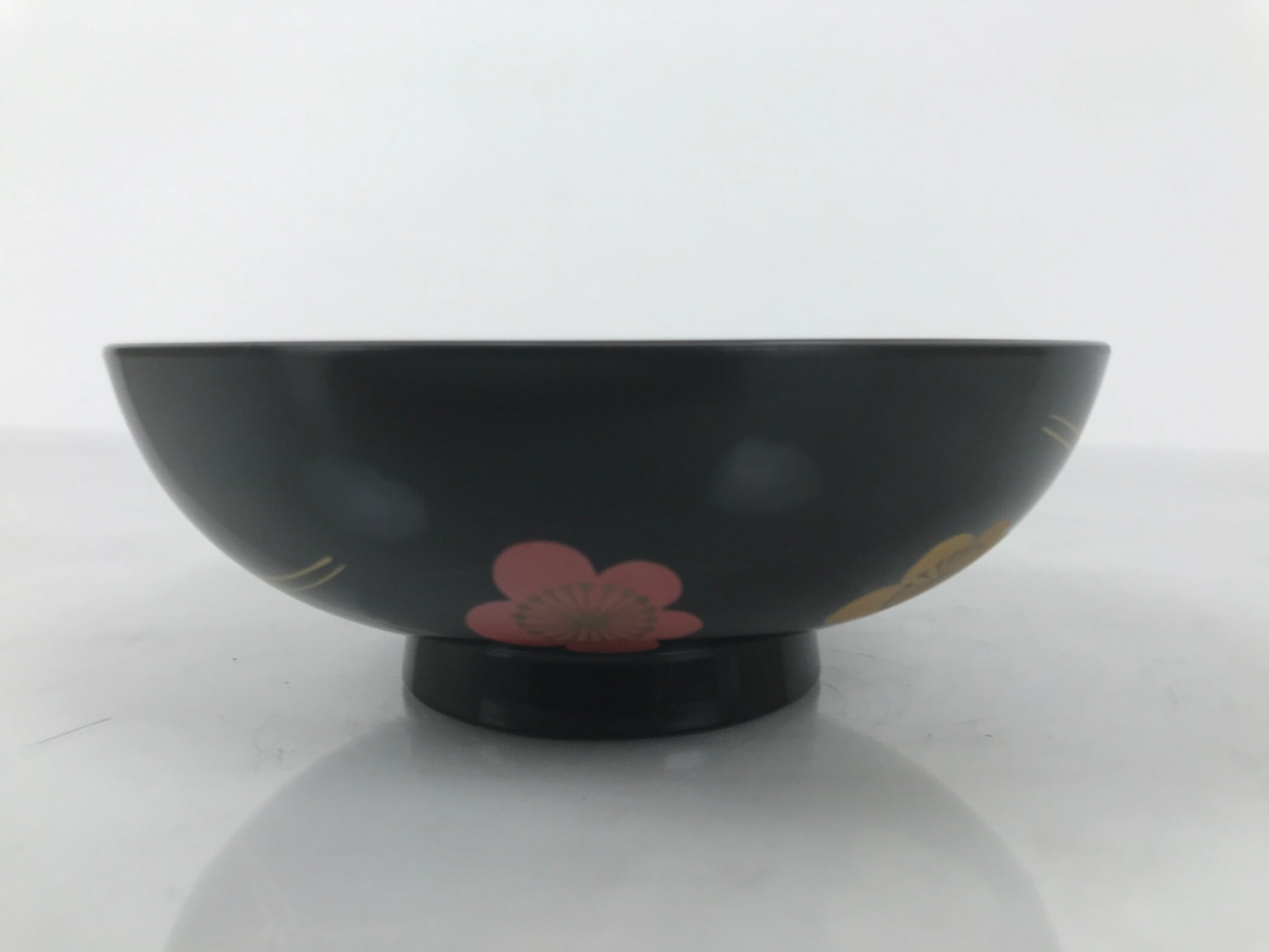 Japanese Lacquered Wood Bowl Nimonowan Vtg Makie Pine Needle Plum Blossom LB167