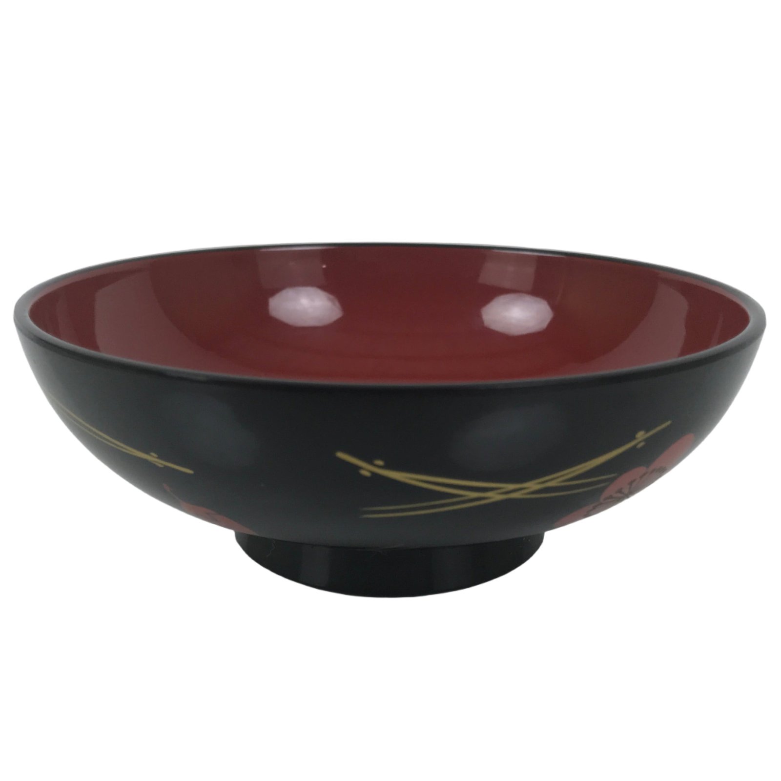 Japanese Lacquered Wood Bowl Nimonowan Vtg Makie Pine Needle Plum Blossom LB169