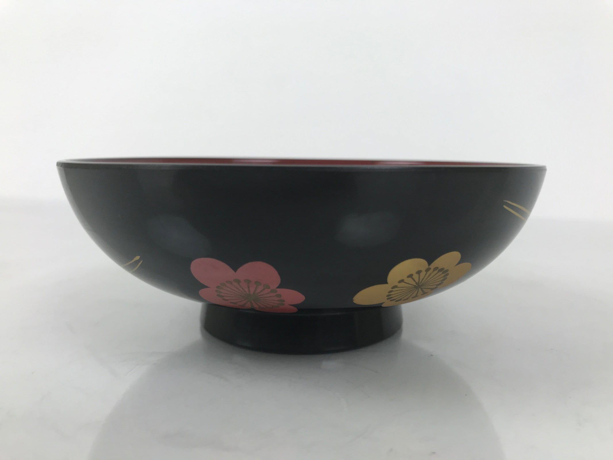 Japanese Lacquered Wood Bowl Nimonowan Vtg Makie Pine Needle Plum Blossom LB169