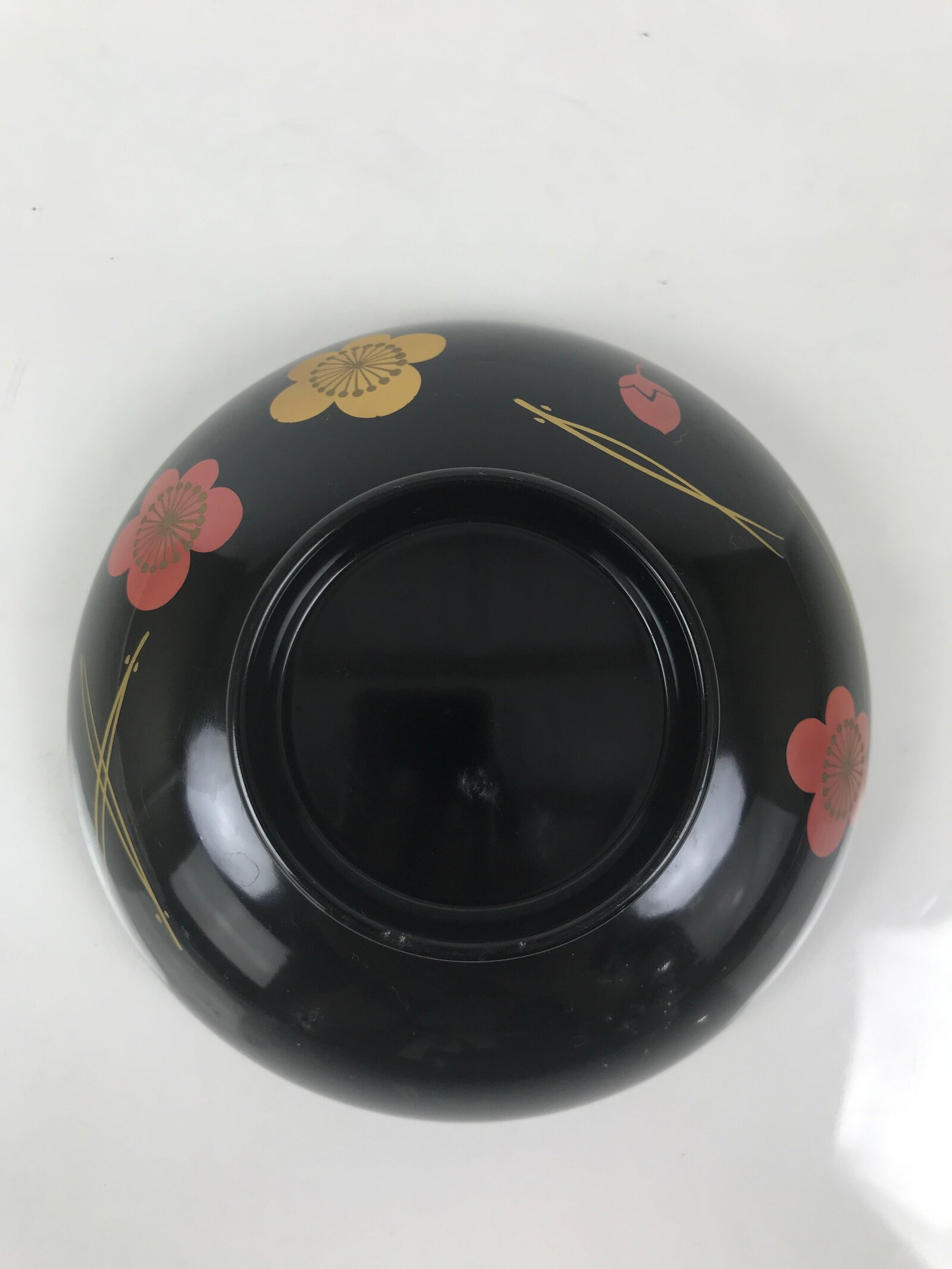 Japanese Lacquered Wood Bowl Nimonowan Vtg Makie Pine Needle Plum Blossom LB169