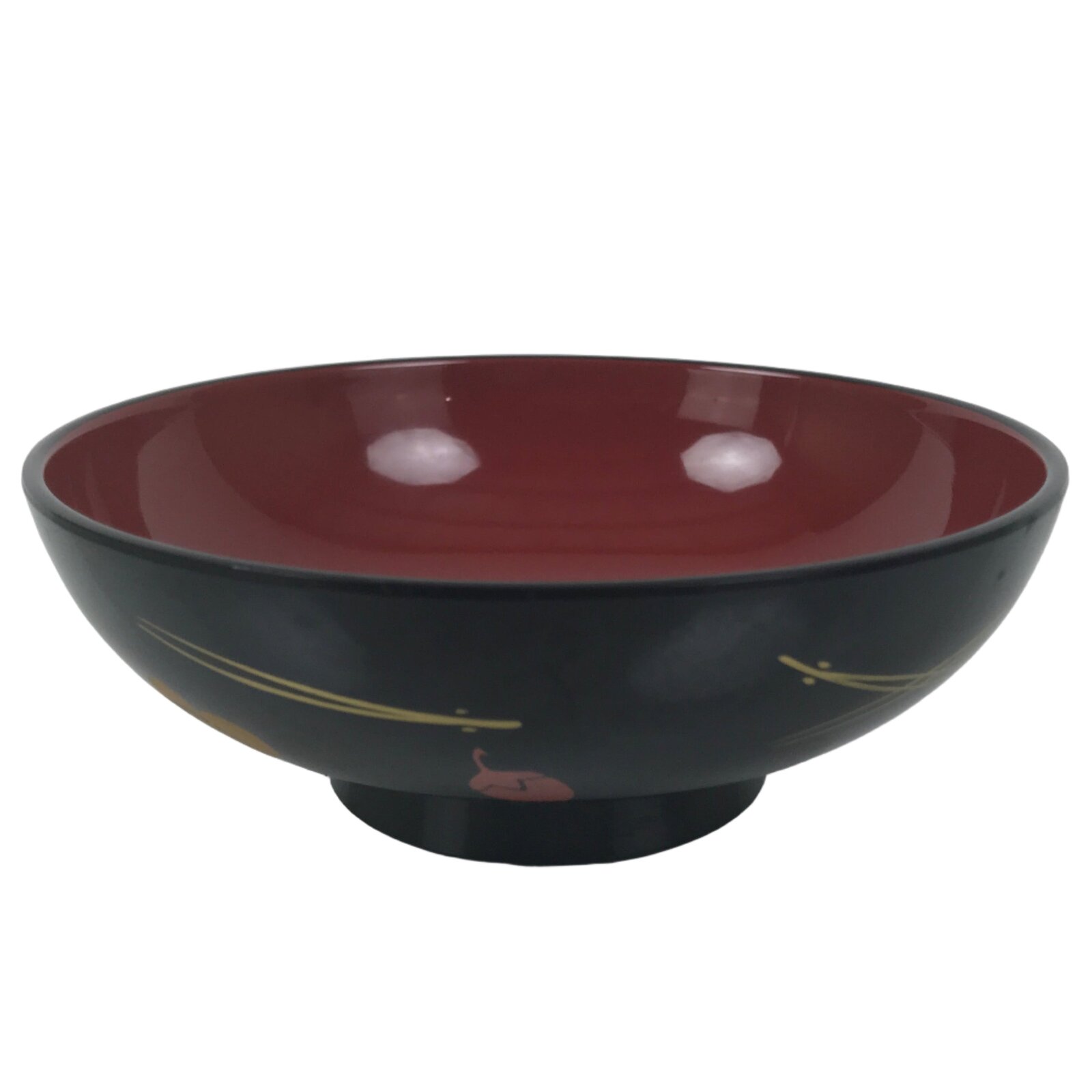 Japanese Lacquered Wood Bowl Nimonowan Vtg Makie Pine Needle Plum Blossom LB171