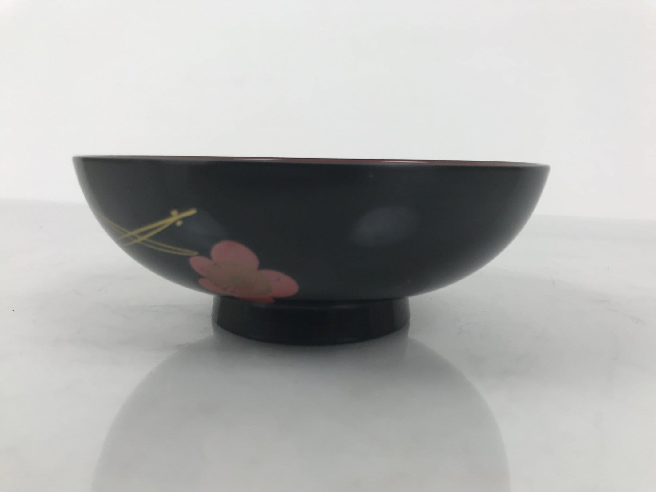Japanese Lacquered Wood Bowl Nimonowan Vtg Makie Pine Needle Plum Blossom LB171