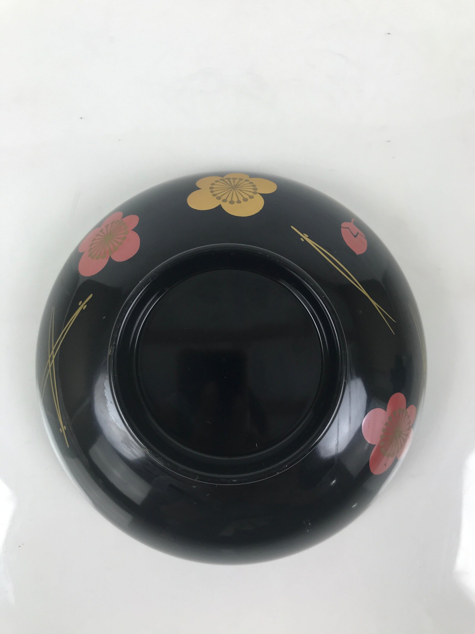 Japanese Lacquered Wood Bowl Nimonowan Vtg Makie Pine Needle Plum Blossom LB171