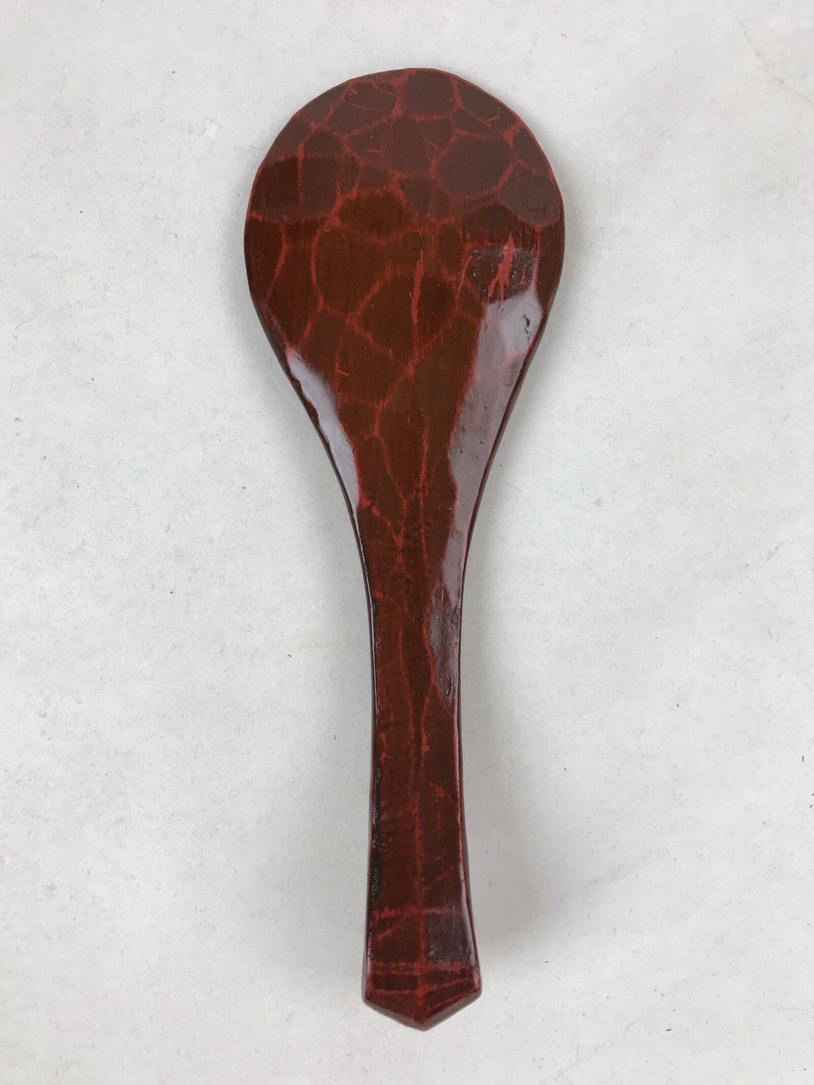 Japanese Lacquered Wood Kamakurabori Ohitsu Rice Container Vtg Paddle Red LWB84