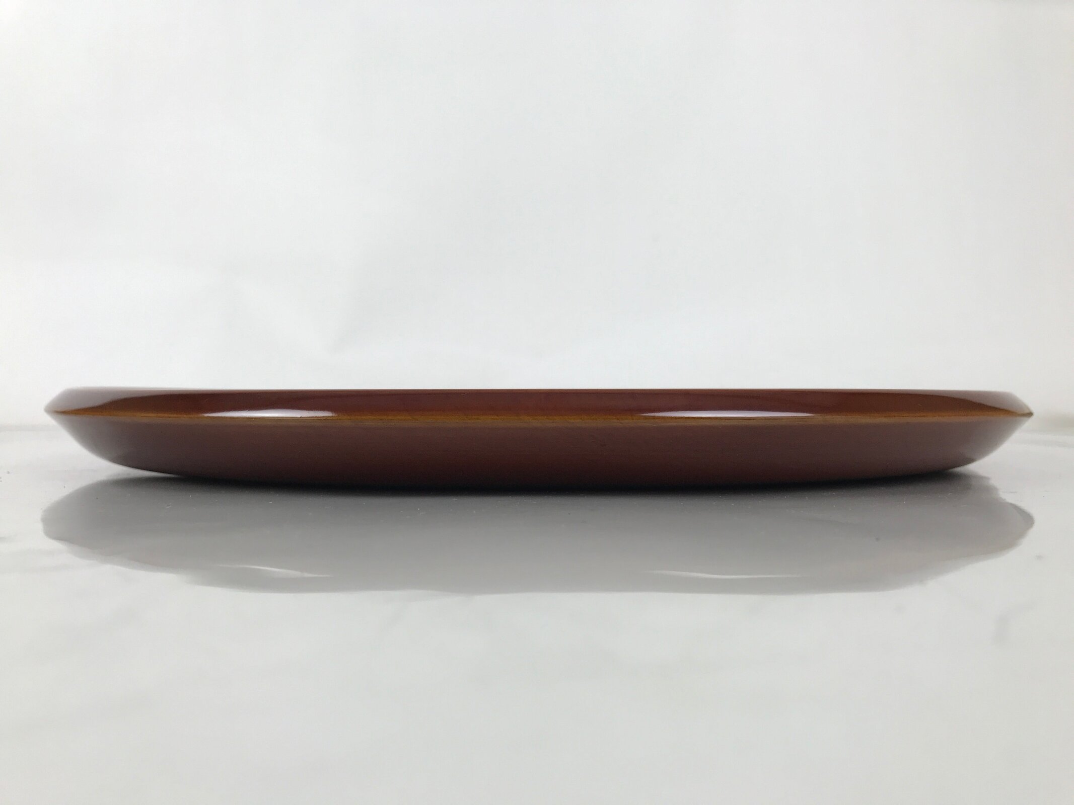 Japanese Lacquered Wood Serving Tray Vtg Hida Shunkei Round Brown W/Box LWB168