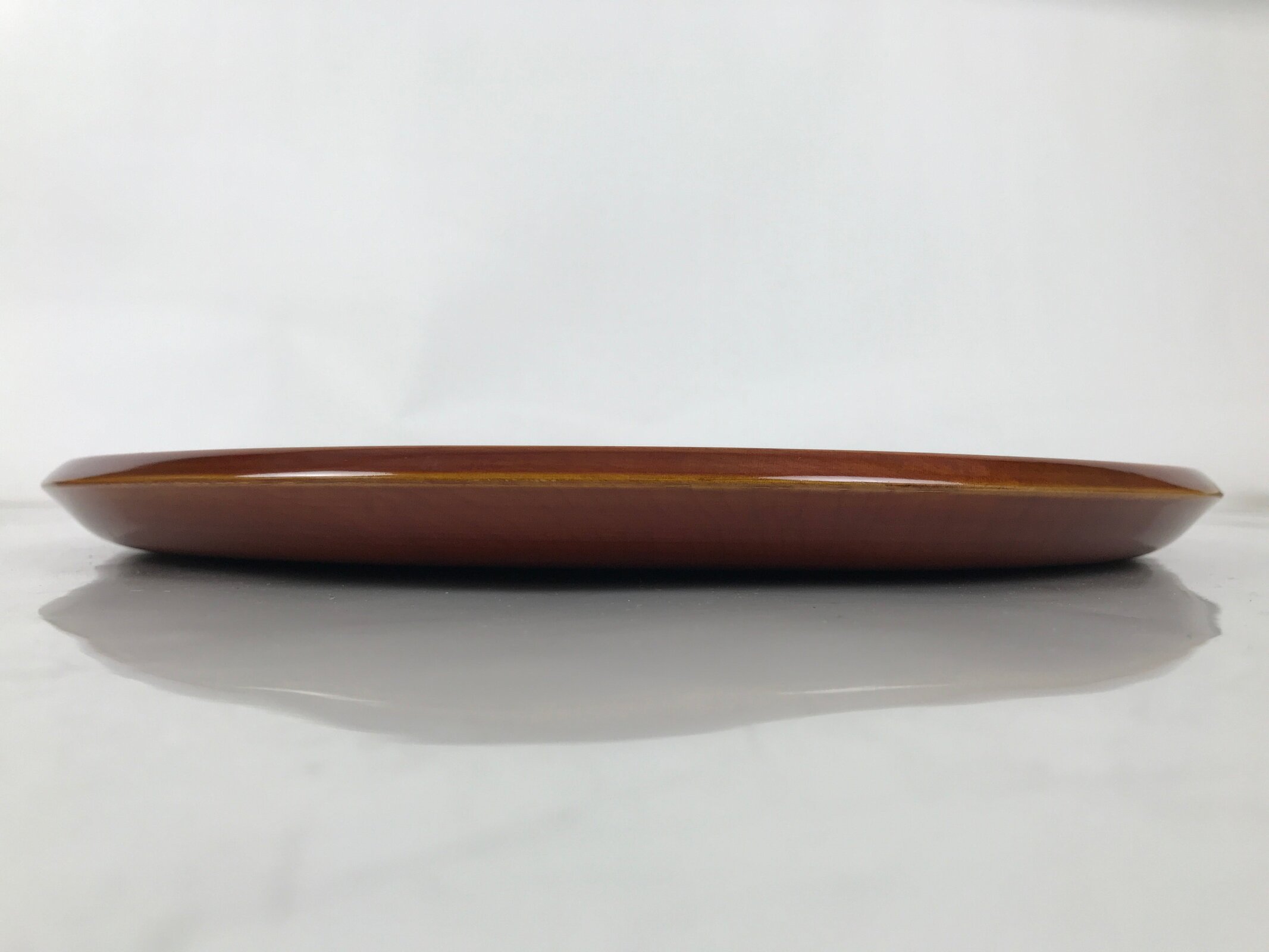 Japanese Lacquered Wood Serving Tray Vtg Hida Shunkei Round Brown W/Box LWB168