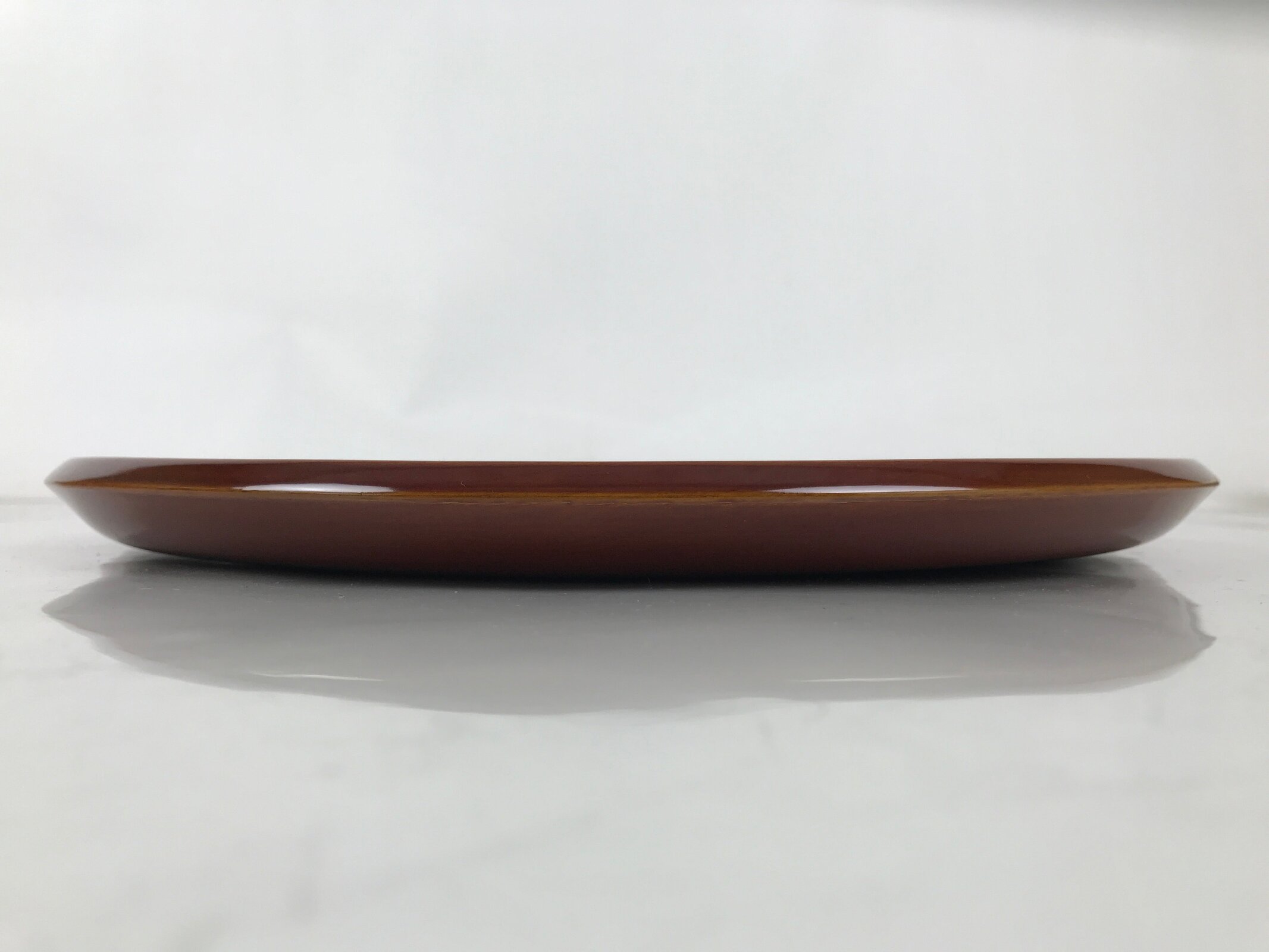 Japanese Lacquered Wood Serving Tray Vtg Hida Shunkei Round Brown W/Box LWB168