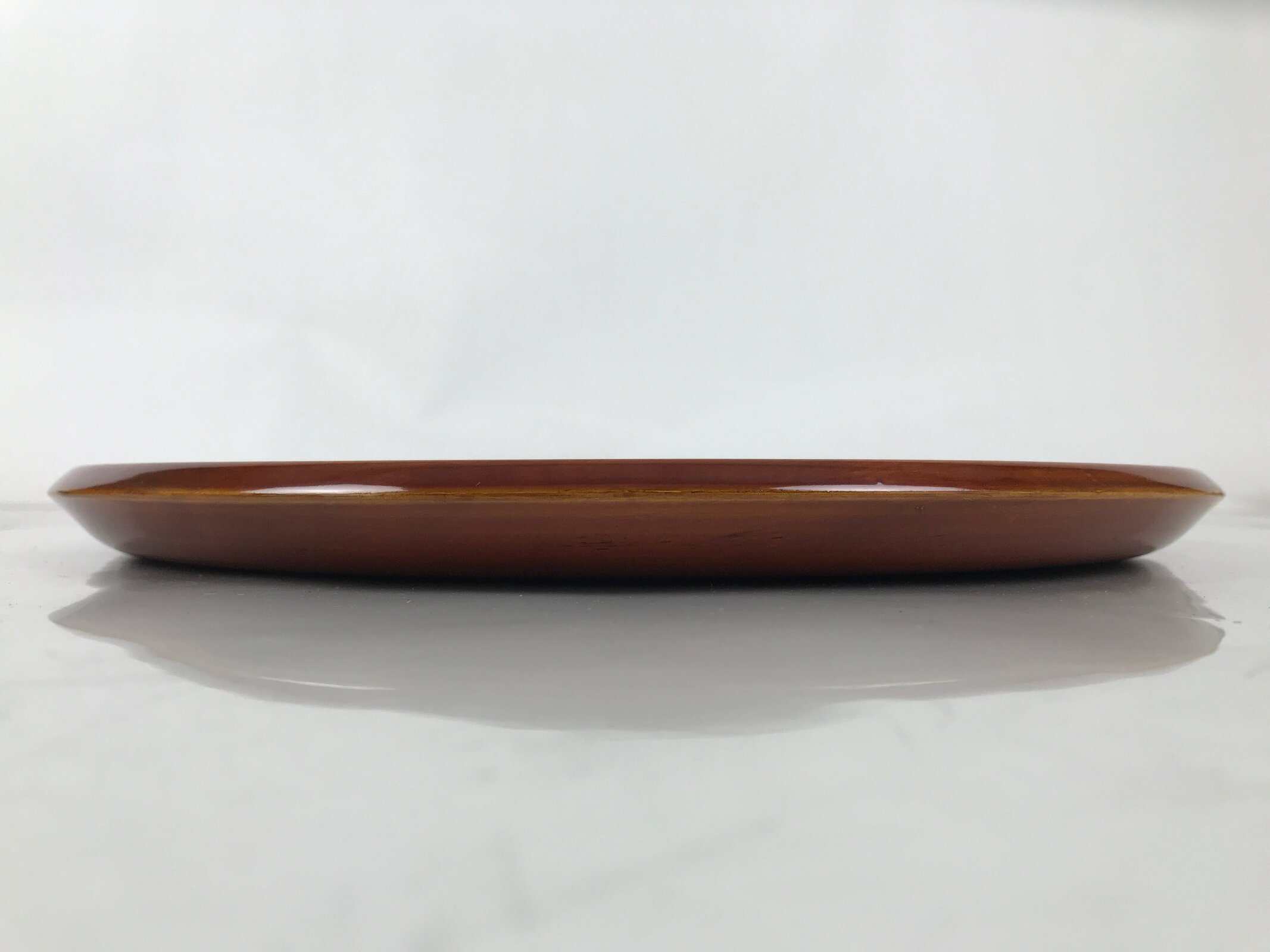 Japanese Lacquered Wood Serving Tray Vtg Hida Shunkei Round Brown W/Box LWB168