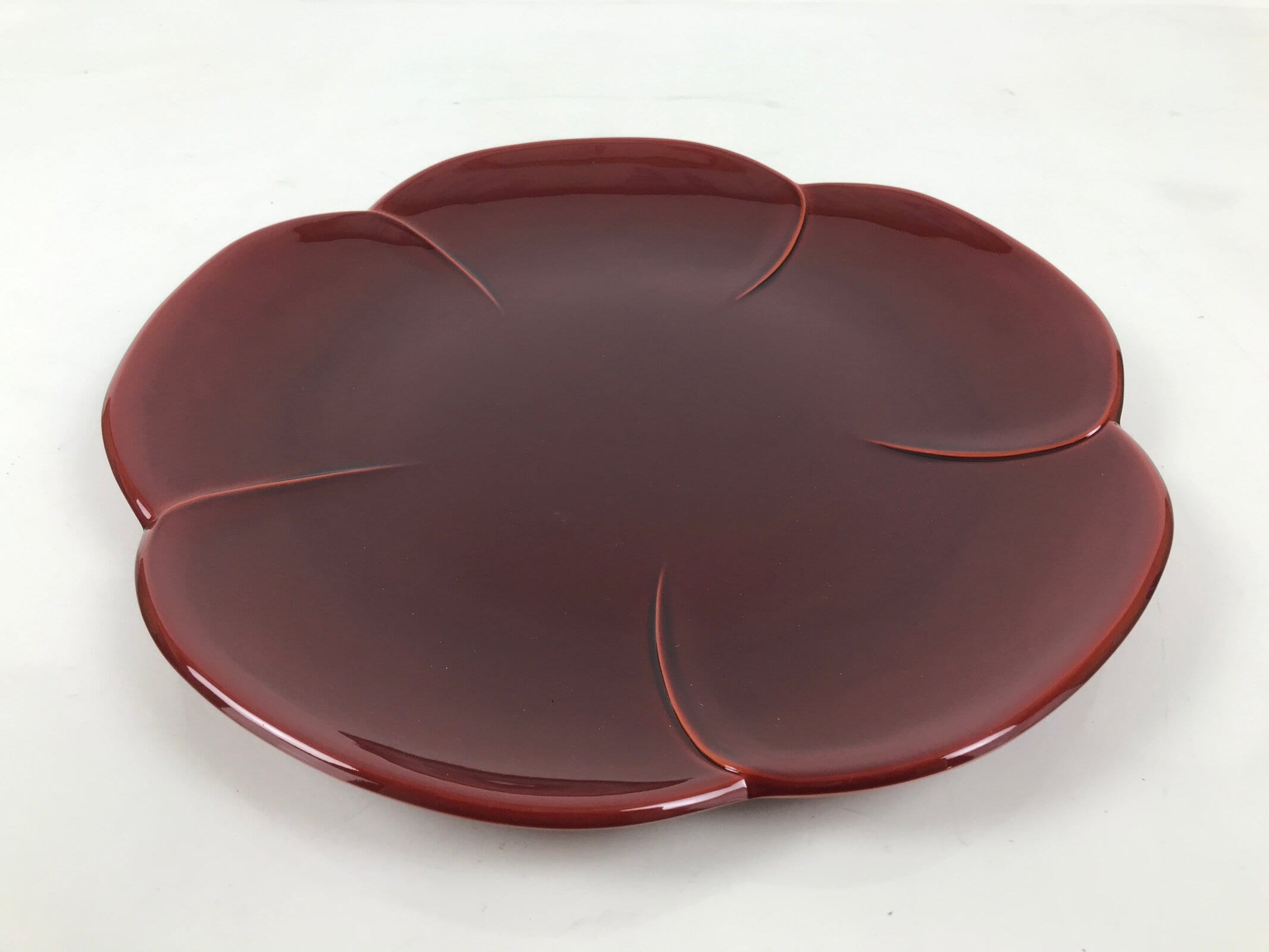 Japanese Lacquered Wood Serving Tray Vtg Kishu Shunkei Plum Blossom Brown LWB121