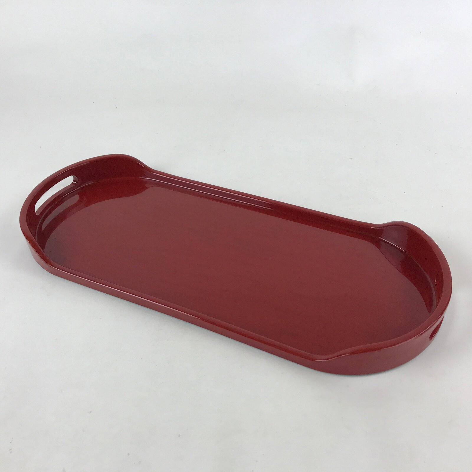 Japanese Lacquered Wood Serving Tray Vtg Red Coffee Tray Seiho-nuri Obon LWB66