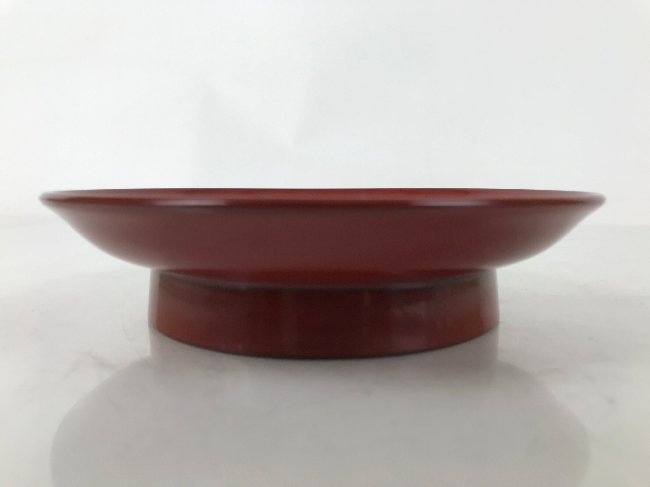 Japanese Lacquered Wood Small Plate Vtg Meimeizara Red Echizen-Nuri Round L398