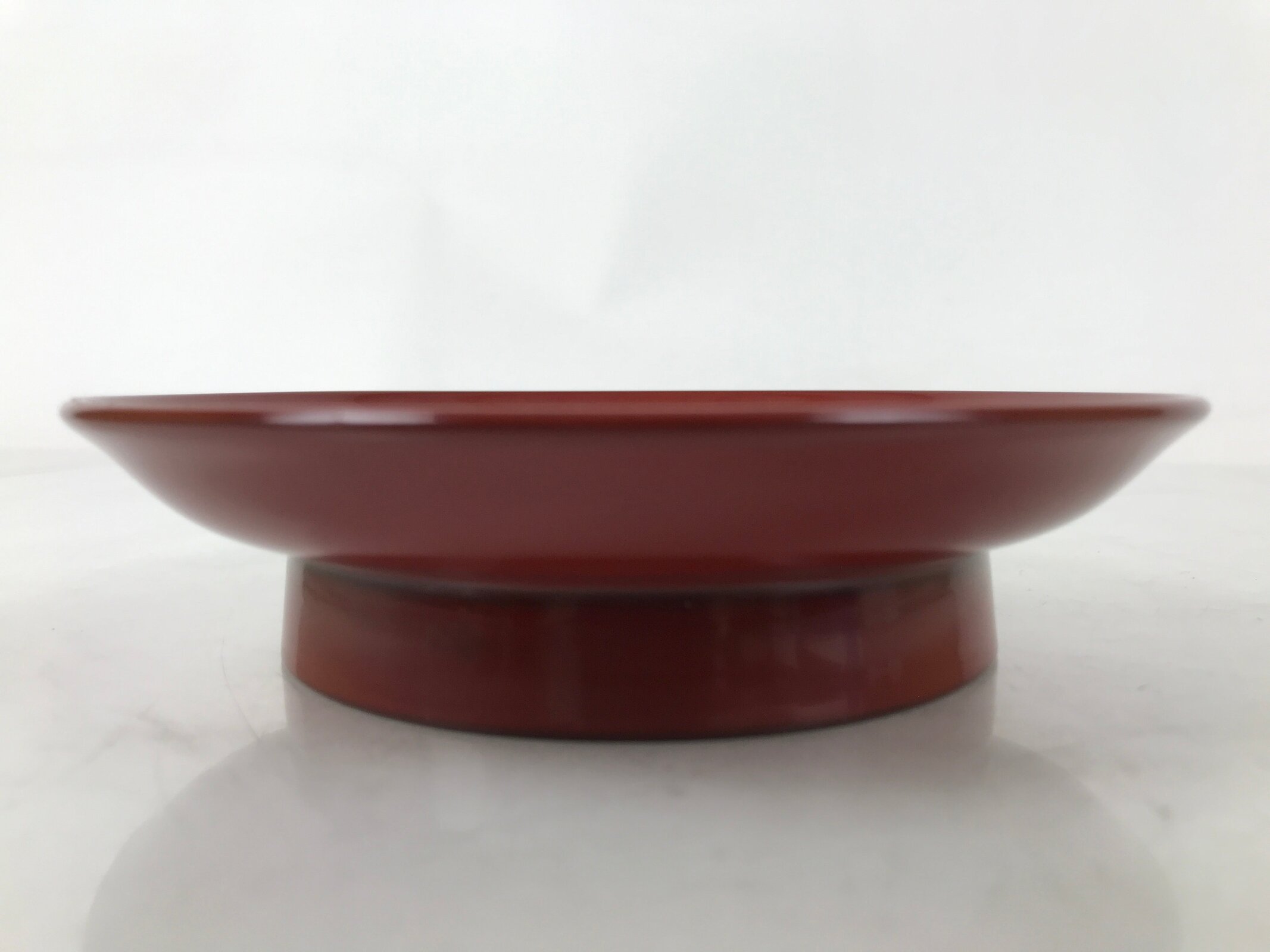 Japanese Lacquered Wood Small Plate Vtg Meimeizara Red Echizen-Nuri Round L398