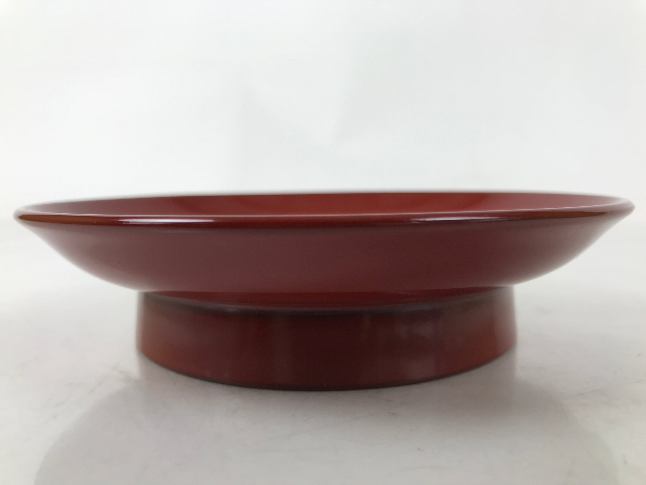 Japanese Lacquered Wood Small Plate Vtg Meimeizara Red Echizen-Nuri Round L398