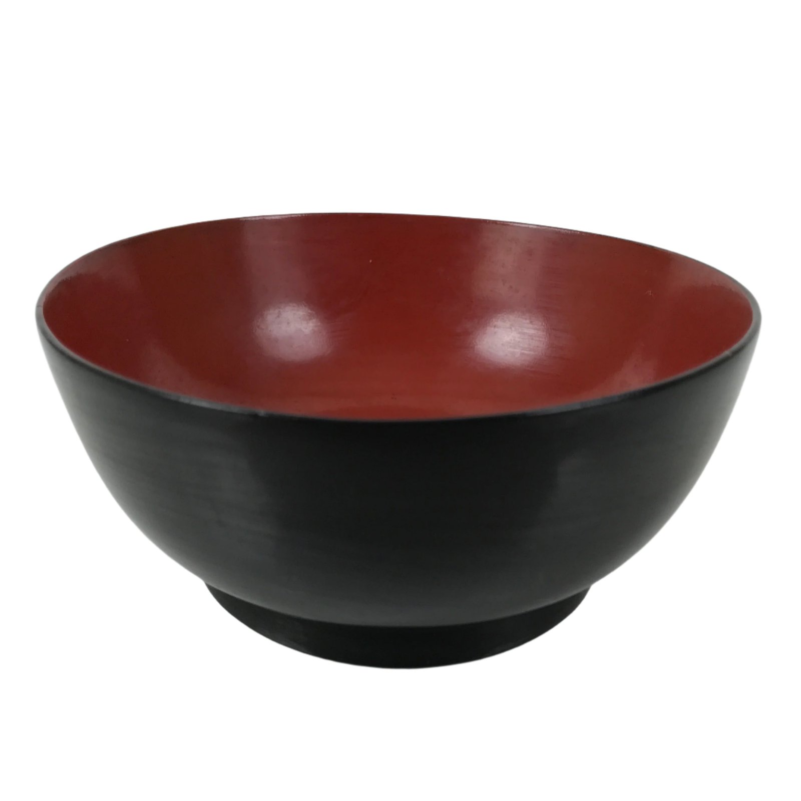 Japanese Lacquered Wooden Bowl Nimonowan Vtg Red Black Owan Wan Shallow LB135