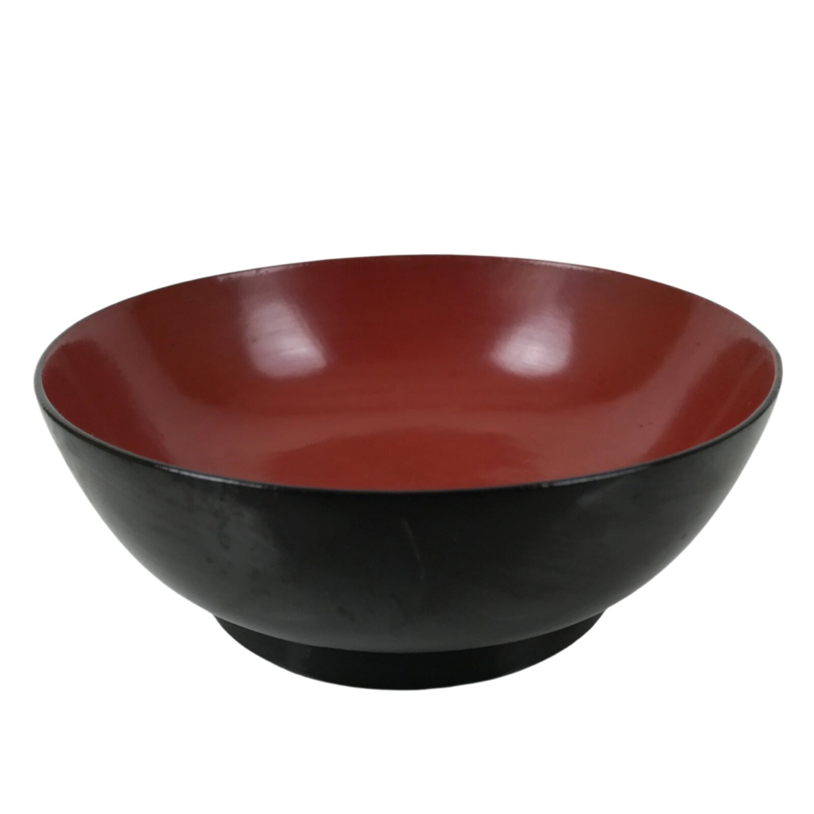 Japanese Lacquered Wooden Bowl Nimonowan Vtg Red Black Owan Wan Shallow LB136