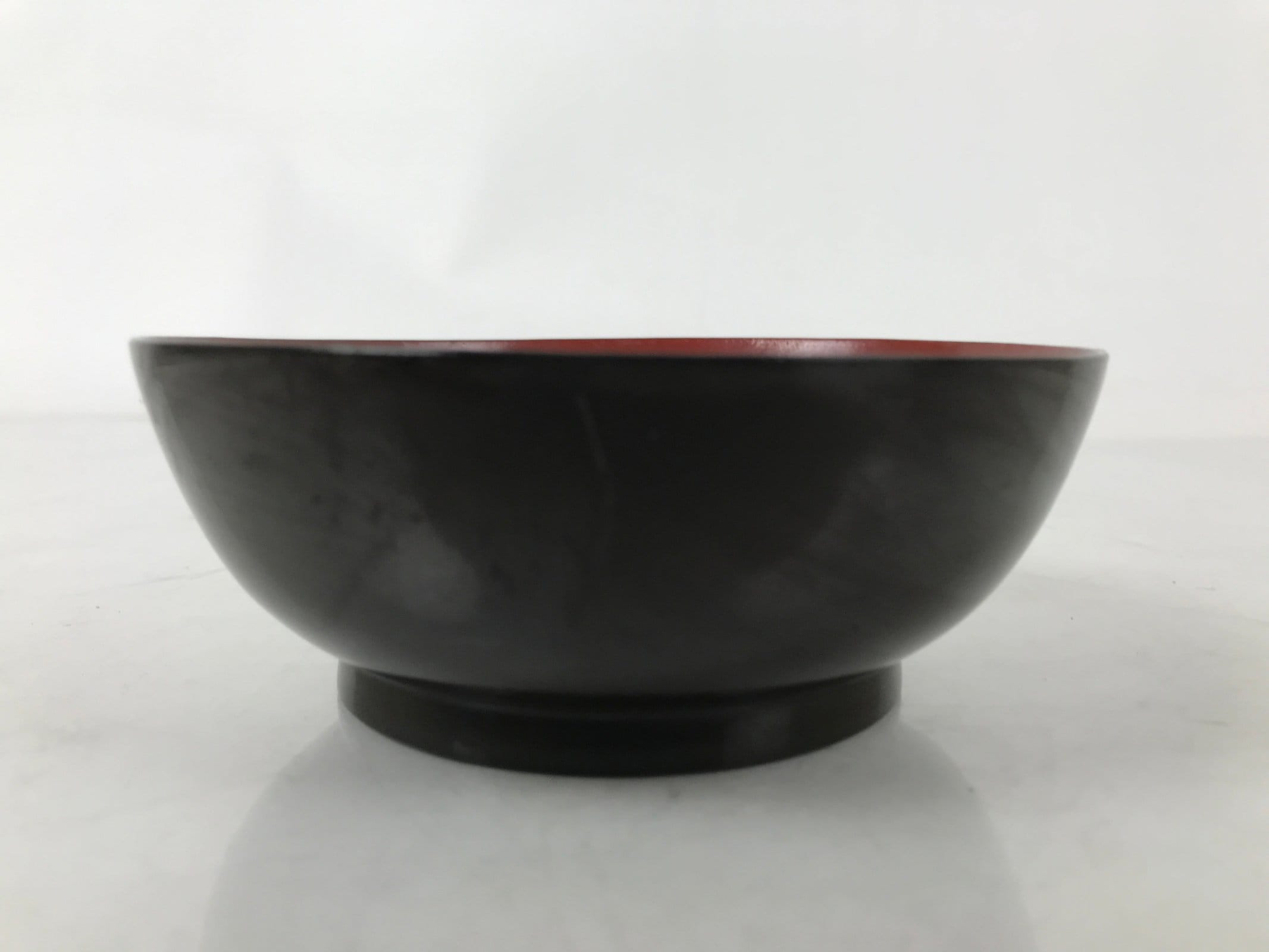 Japanese Lacquered Wooden Bowl Nimonowan Vtg Red Black Owan Wan Shallow LB136
