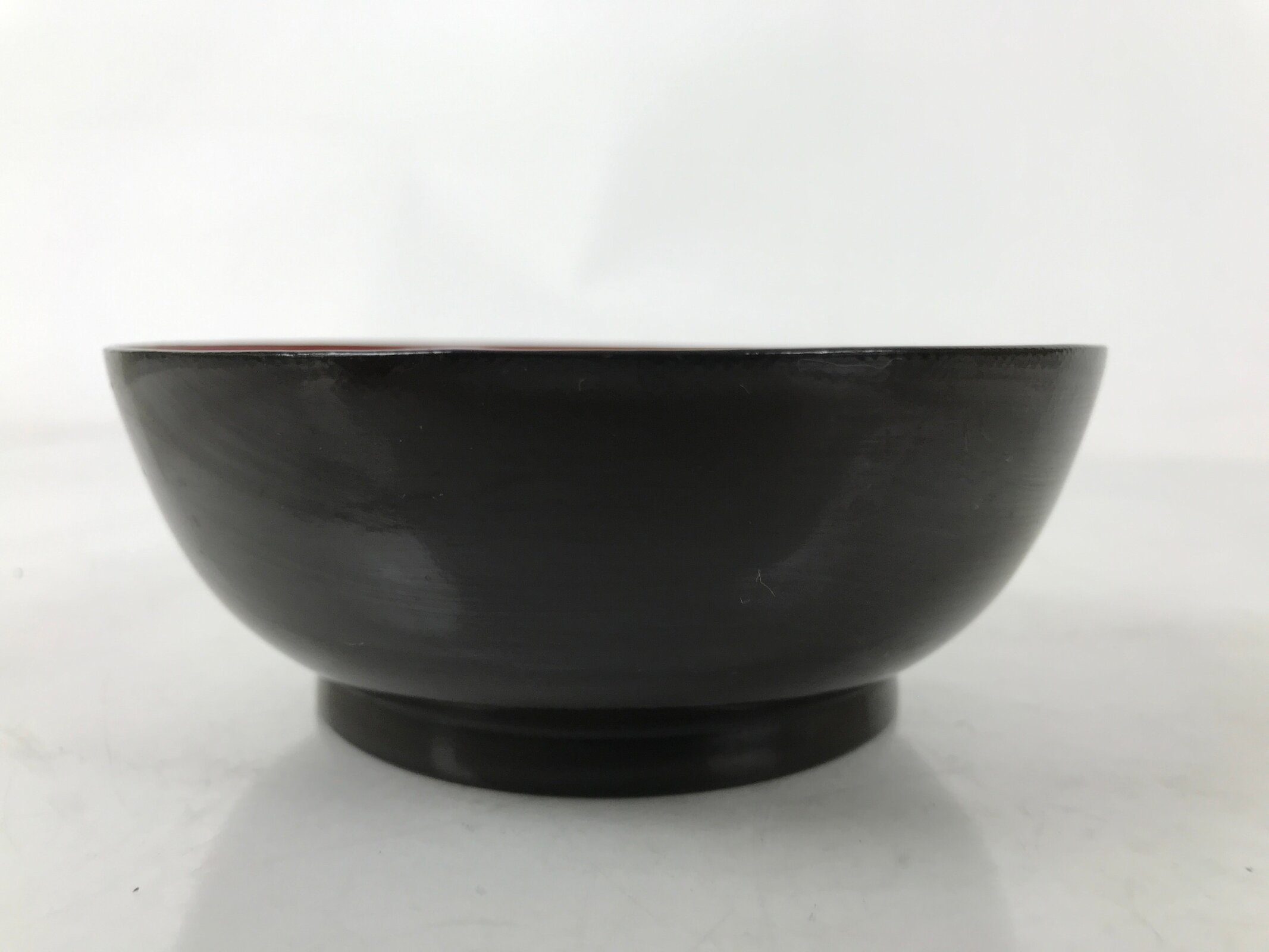 Japanese Lacquered Wooden Bowl Nimonowan Vtg Red Black Owan Wan Shallow LB136