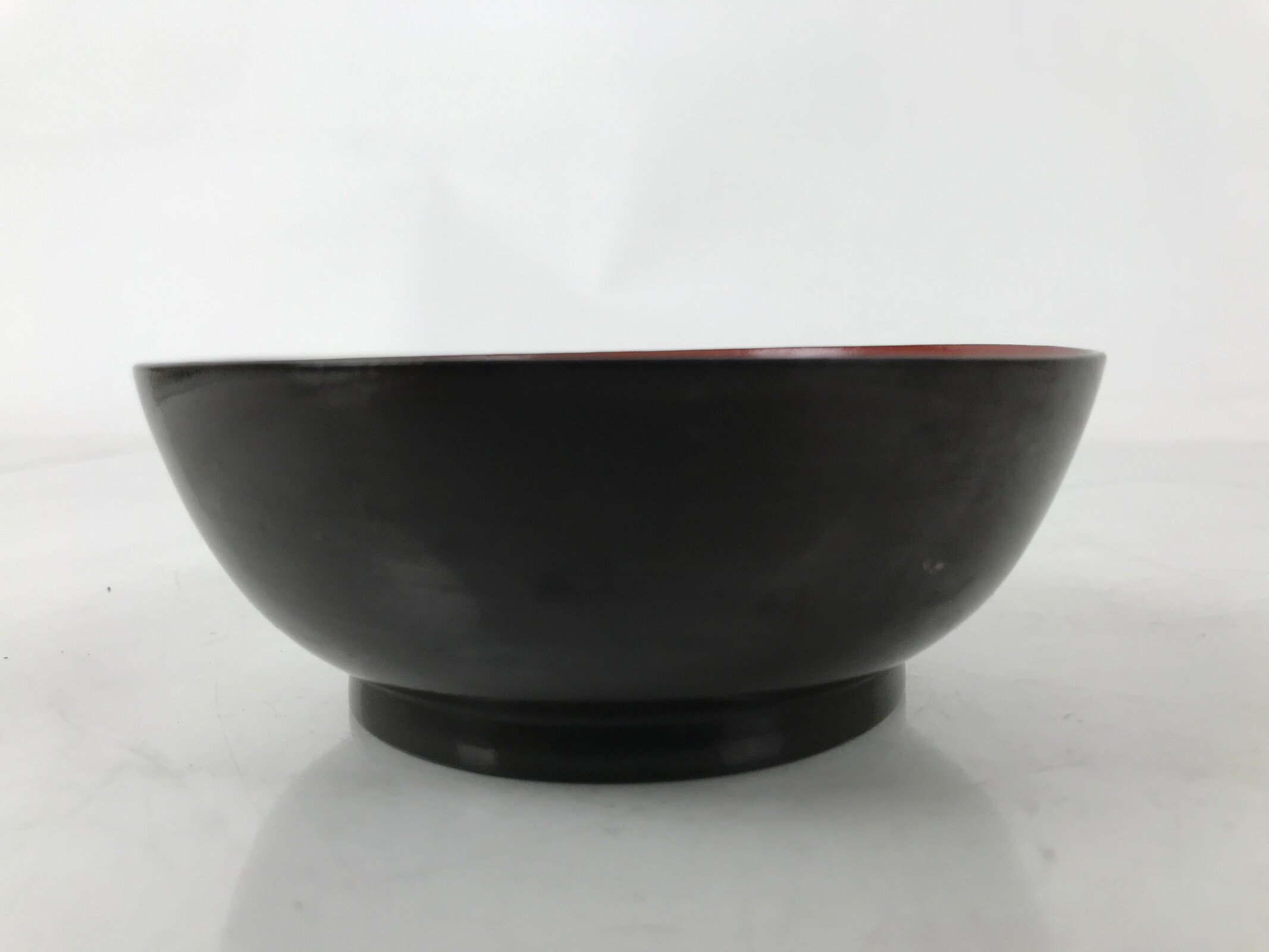 Japanese Lacquered Wooden Bowl Nimonowan Vtg Red Black Owan Wan Shallow LB136