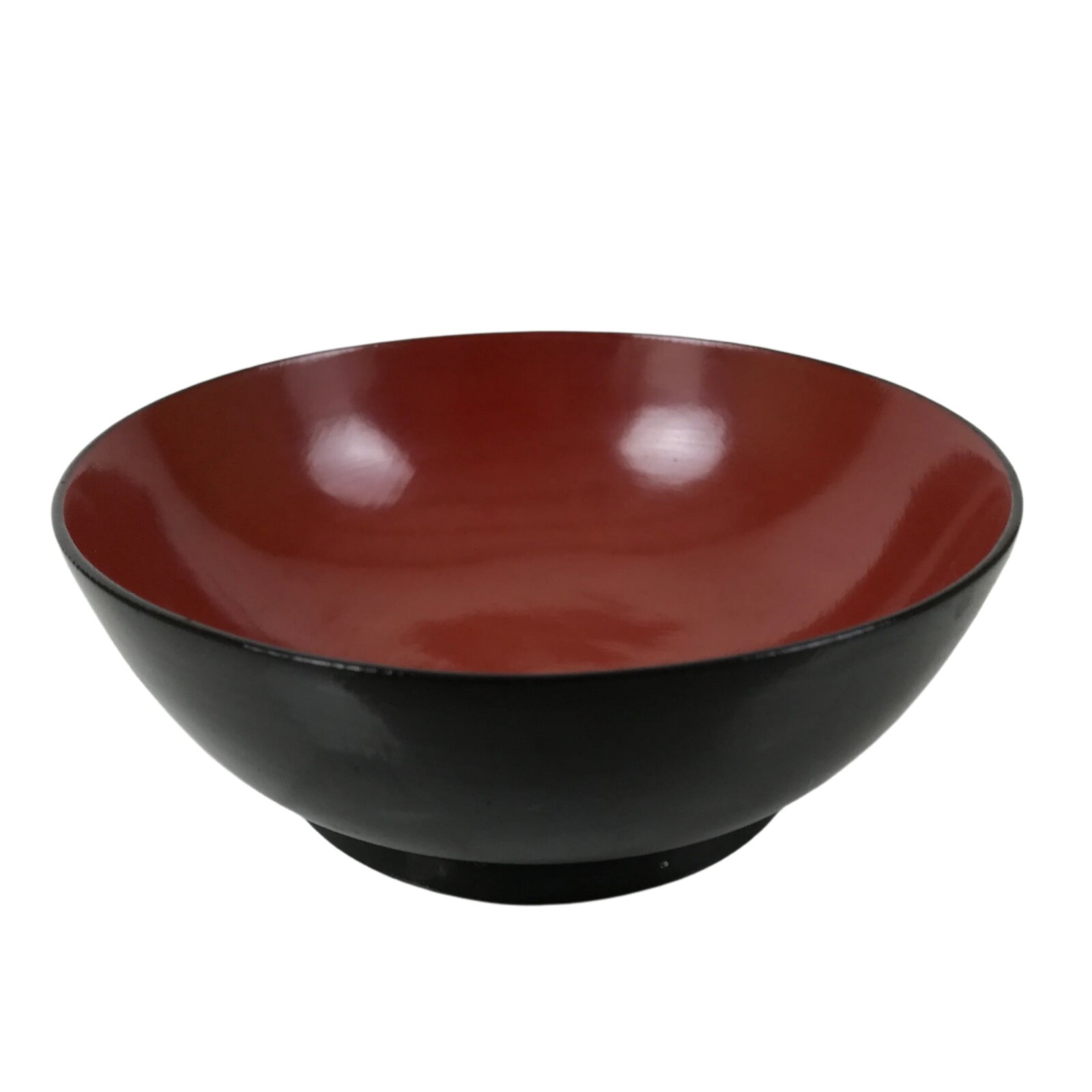 Japanese Lacquered Wooden Bowl Nimonowan Vtg Red Black Owan Wan Shallow LB137