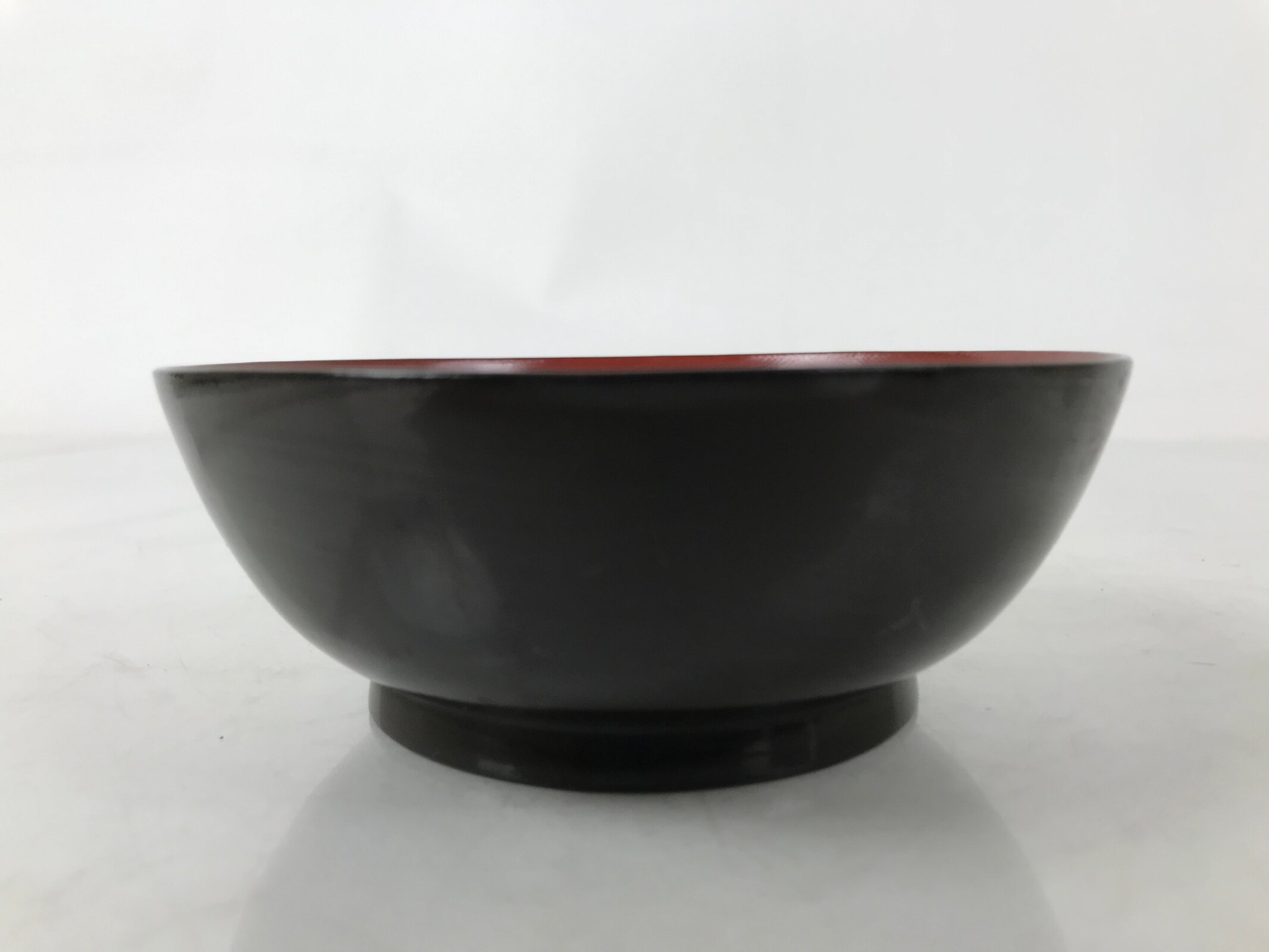 Japanese Lacquered Wooden Bowl Nimonowan Vtg Red Black Owan Wan Shallow LB137