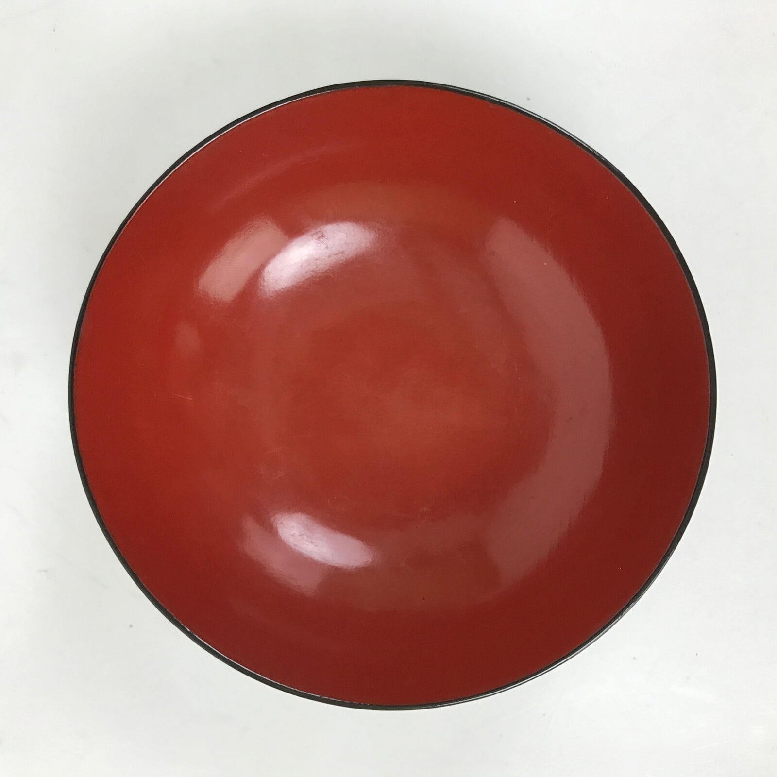 Japanese Lacquered Wooden Bowl Nimonowan Vtg Red Black Owan Wan Shallow LB137