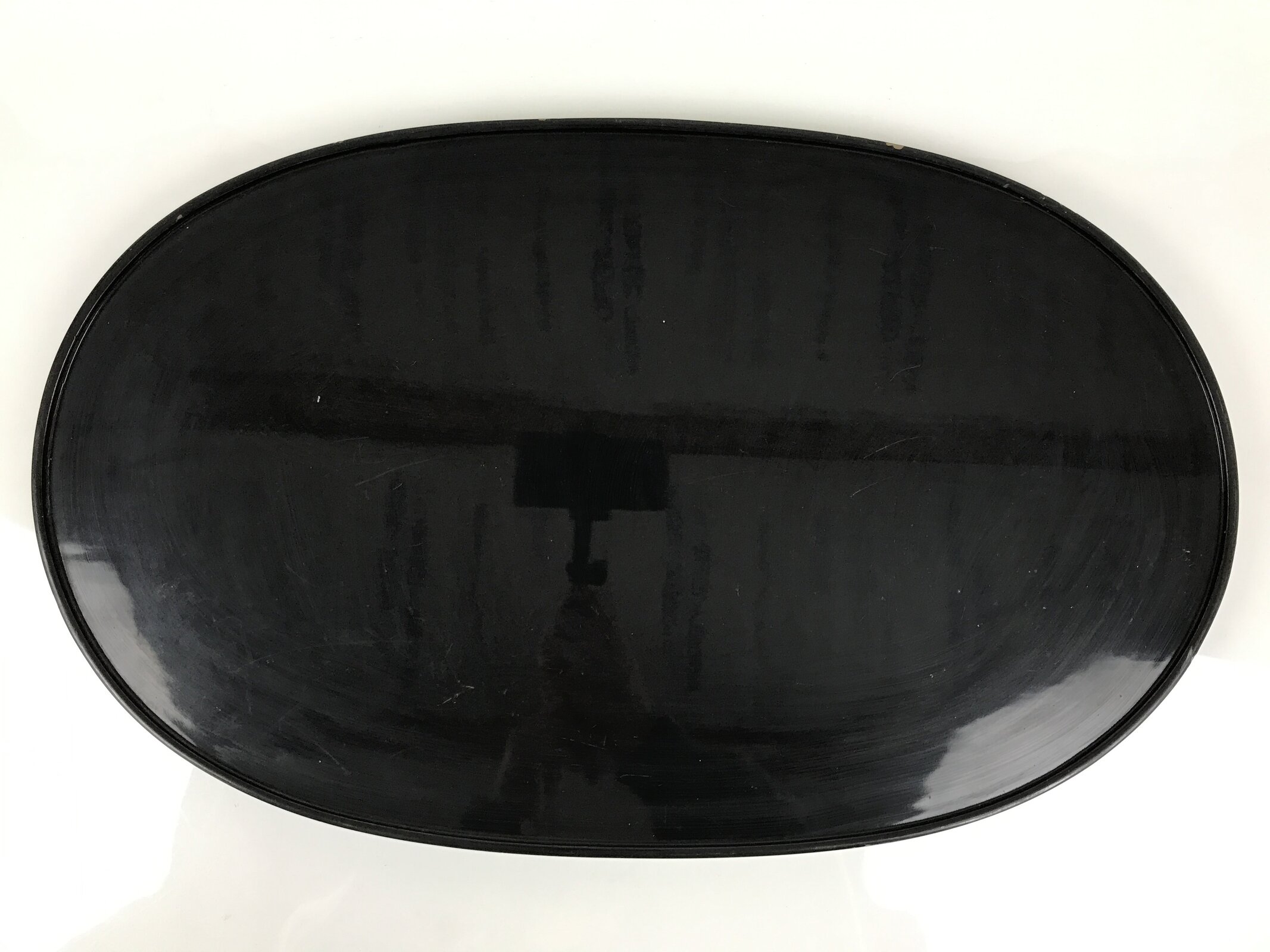 Japanese Lacquered Wooden Flower Vase Stand Vtg Oval Kadai Ikebana Bonsai WT588