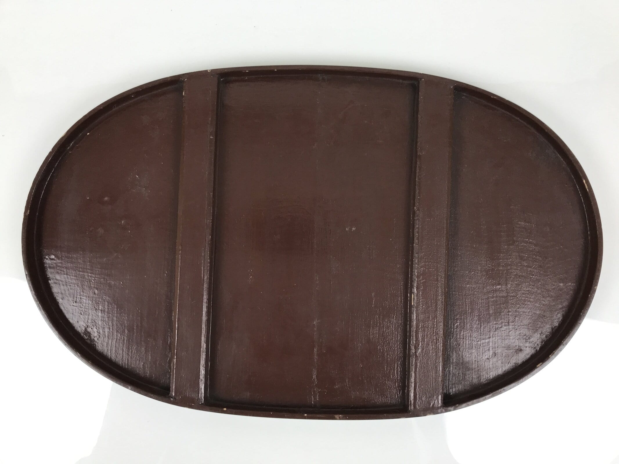 Japanese Lacquered Wooden Flower Vase Stand Vtg Oval Kadai Ikebana Bonsai WT588