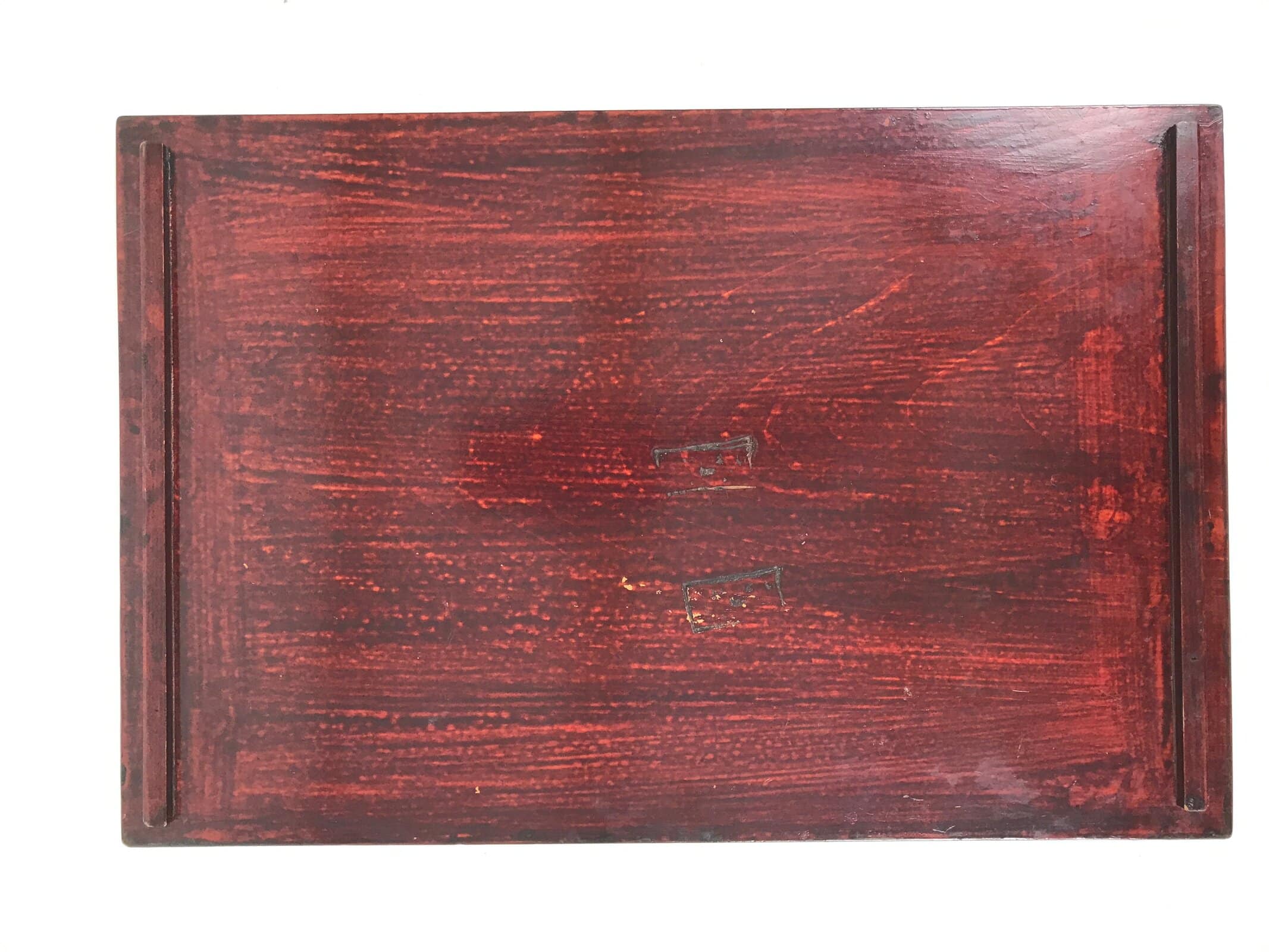 Japanese Lacquered Wooden Jubako Storage Box Vtg Lid Two Tier Bento Brown FB90