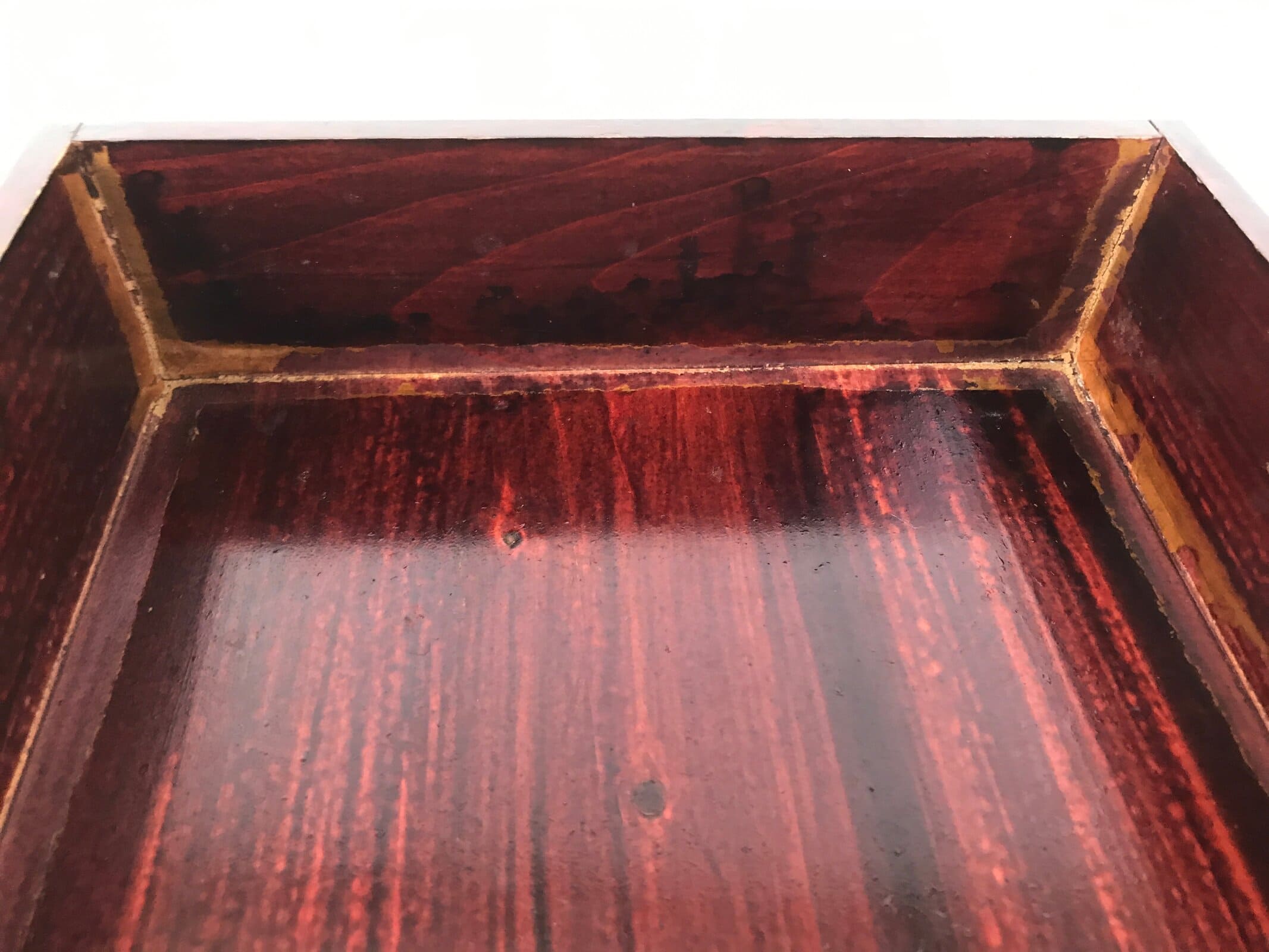 Japanese Lacquered Wooden Jubako Storage Box Vtg Lid Two Tier Bento Brown FB90