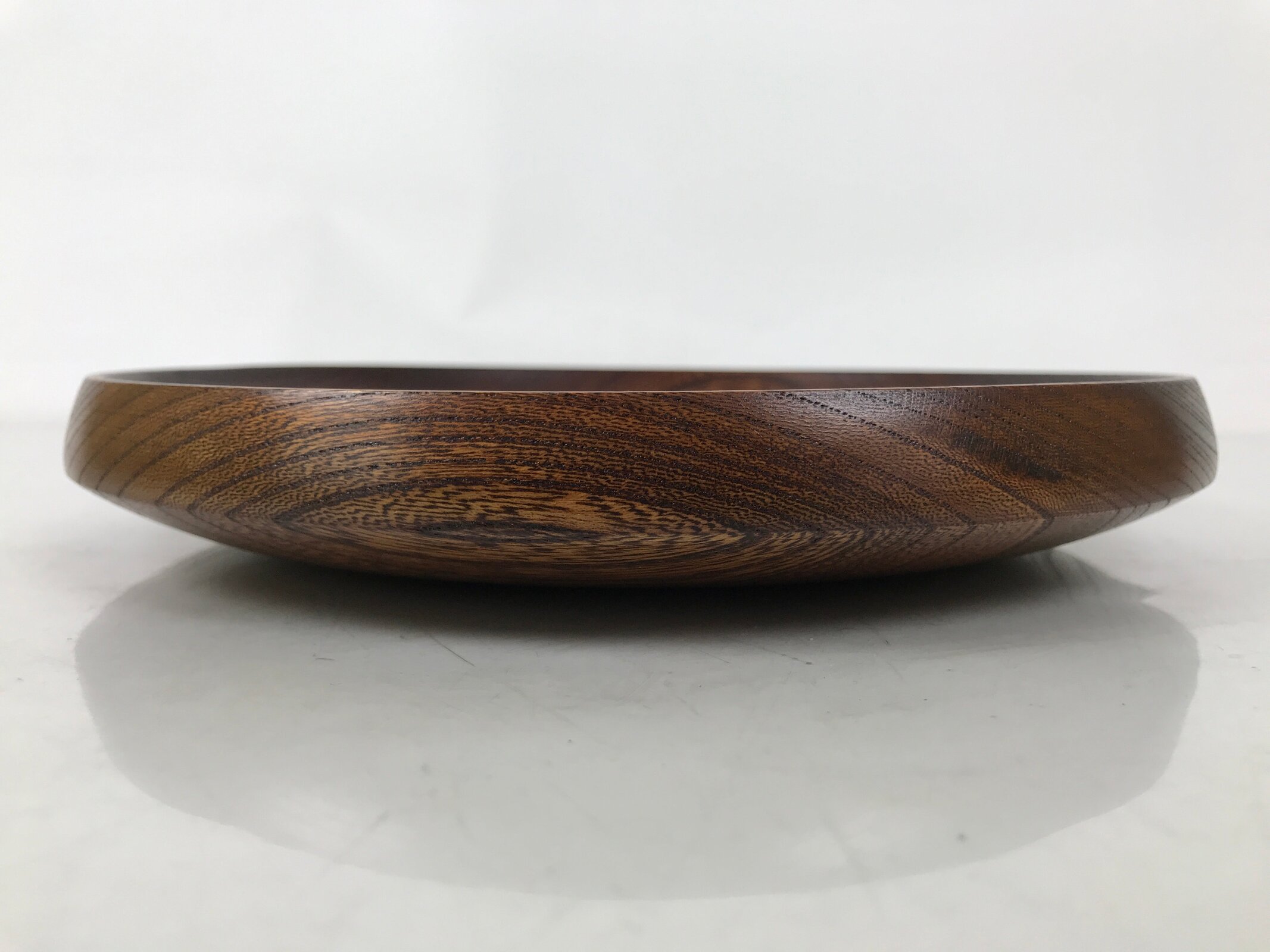 Japanese Lacquered Wooden Kashiki Snack Bowl Vtg Kashibachi Brown Grain L515