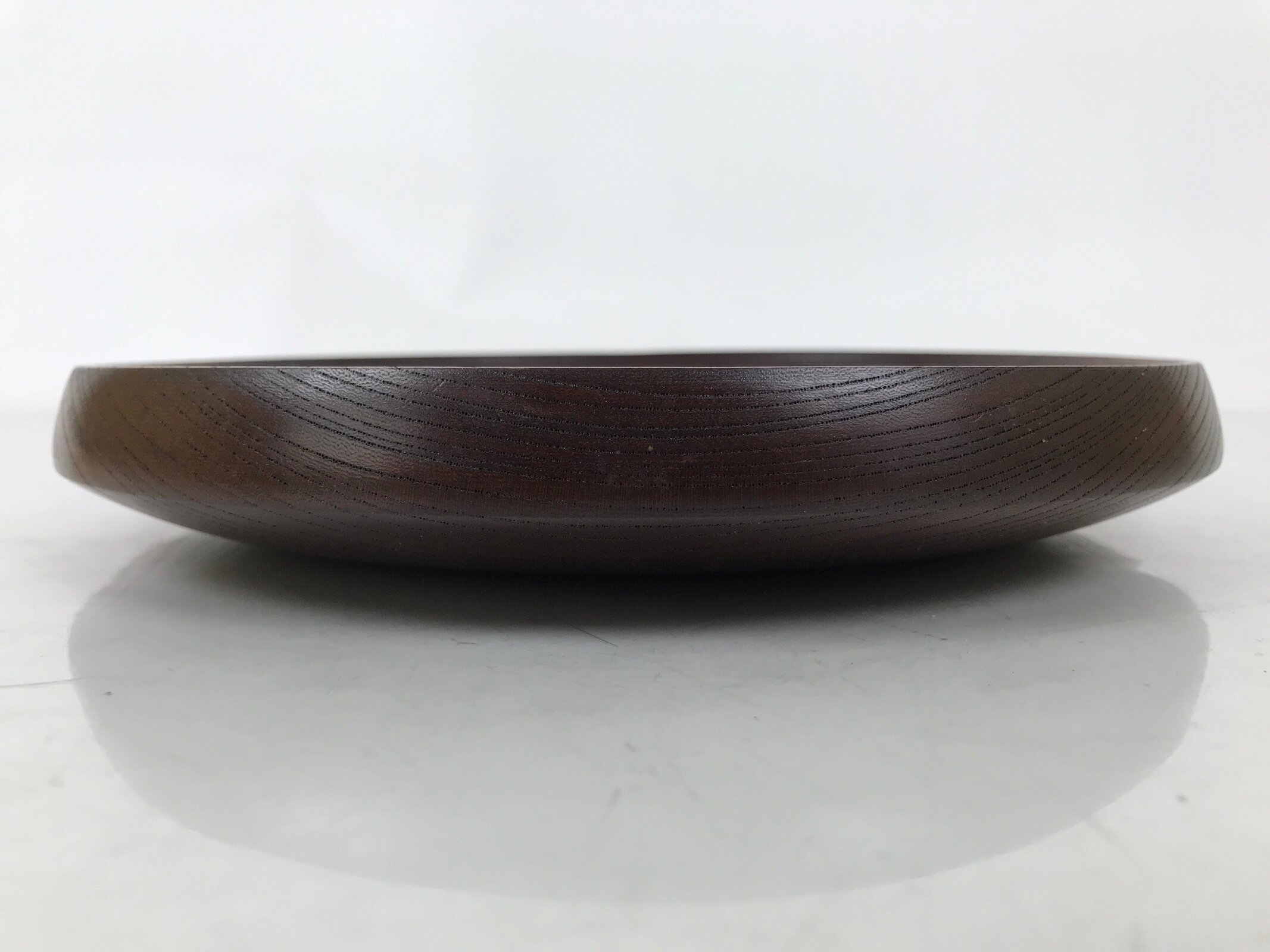 Japanese Lacquered Wooden Kashiki Snack Bowl Vtg Kashibachi Brown Grain L515