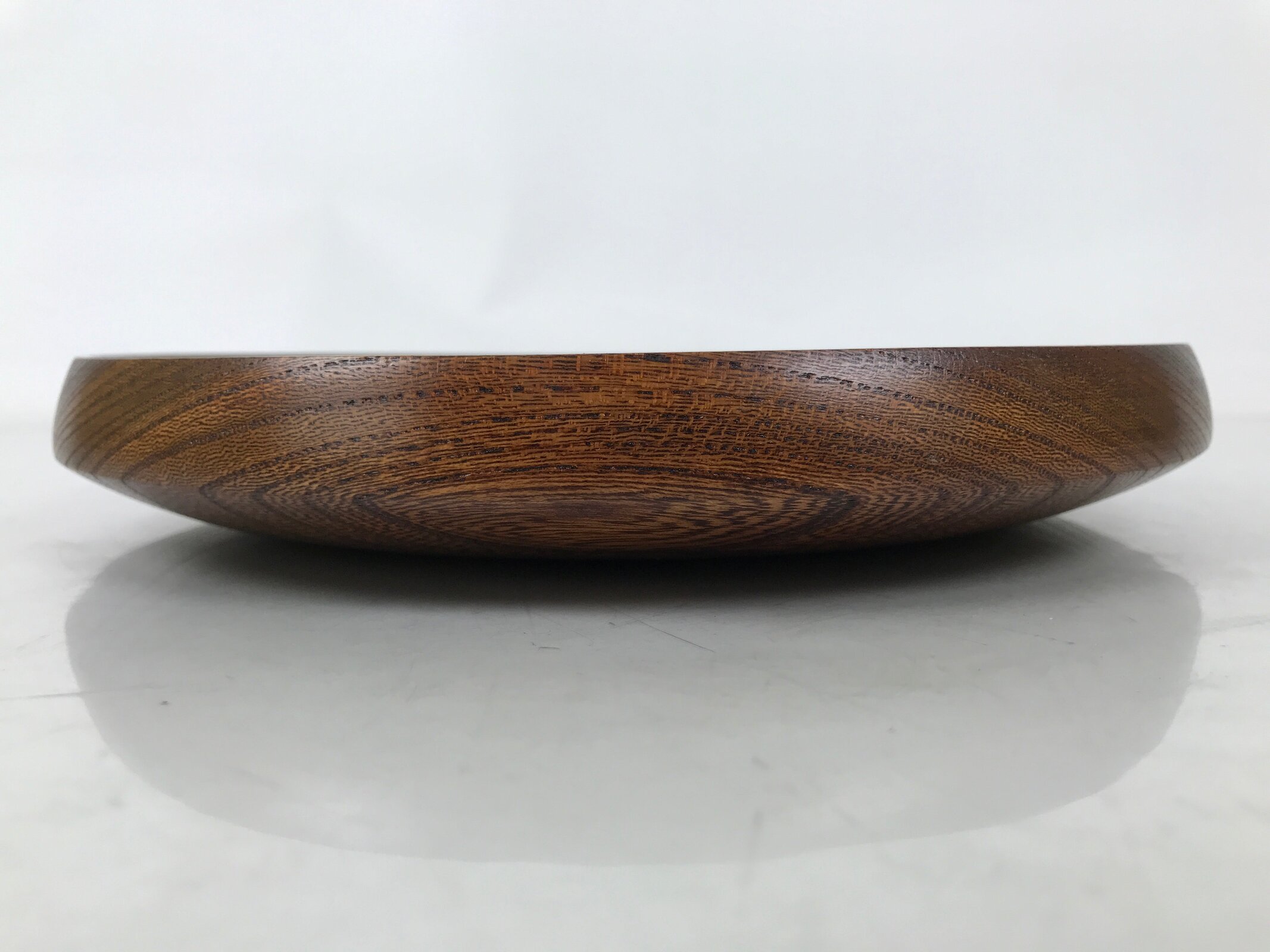 Japanese Lacquered Wooden Kashiki Snack Bowl Vtg Kashibachi Brown Grain L515