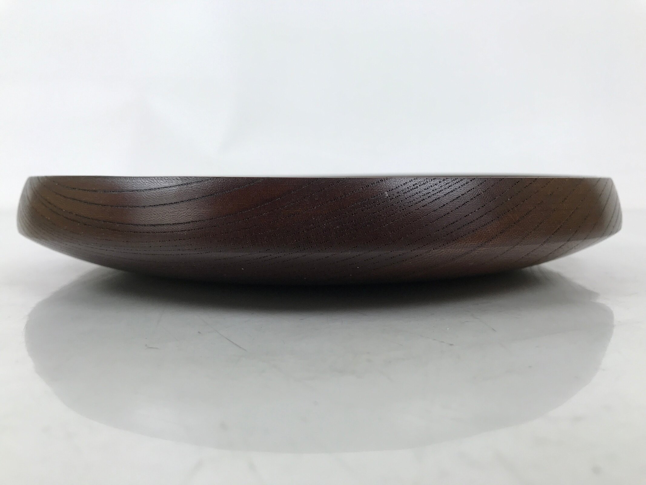 Japanese Lacquered Wooden Kashiki Snack Bowl Vtg Kashibachi Brown Grain L515