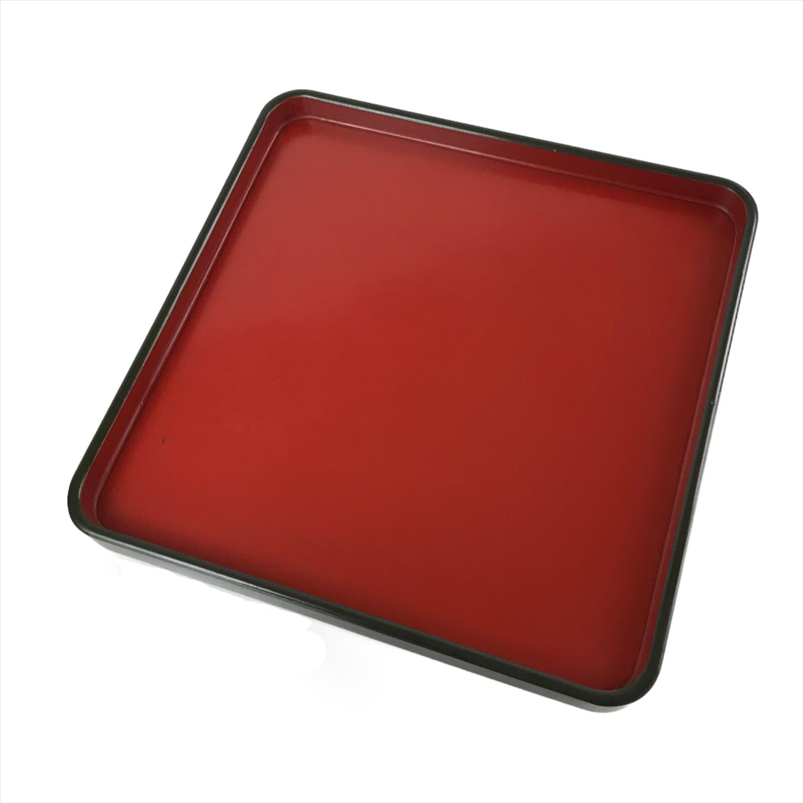 Japanese Lacquered Wooden Legged Tray Table Vtg Square Ozen Black Red L183