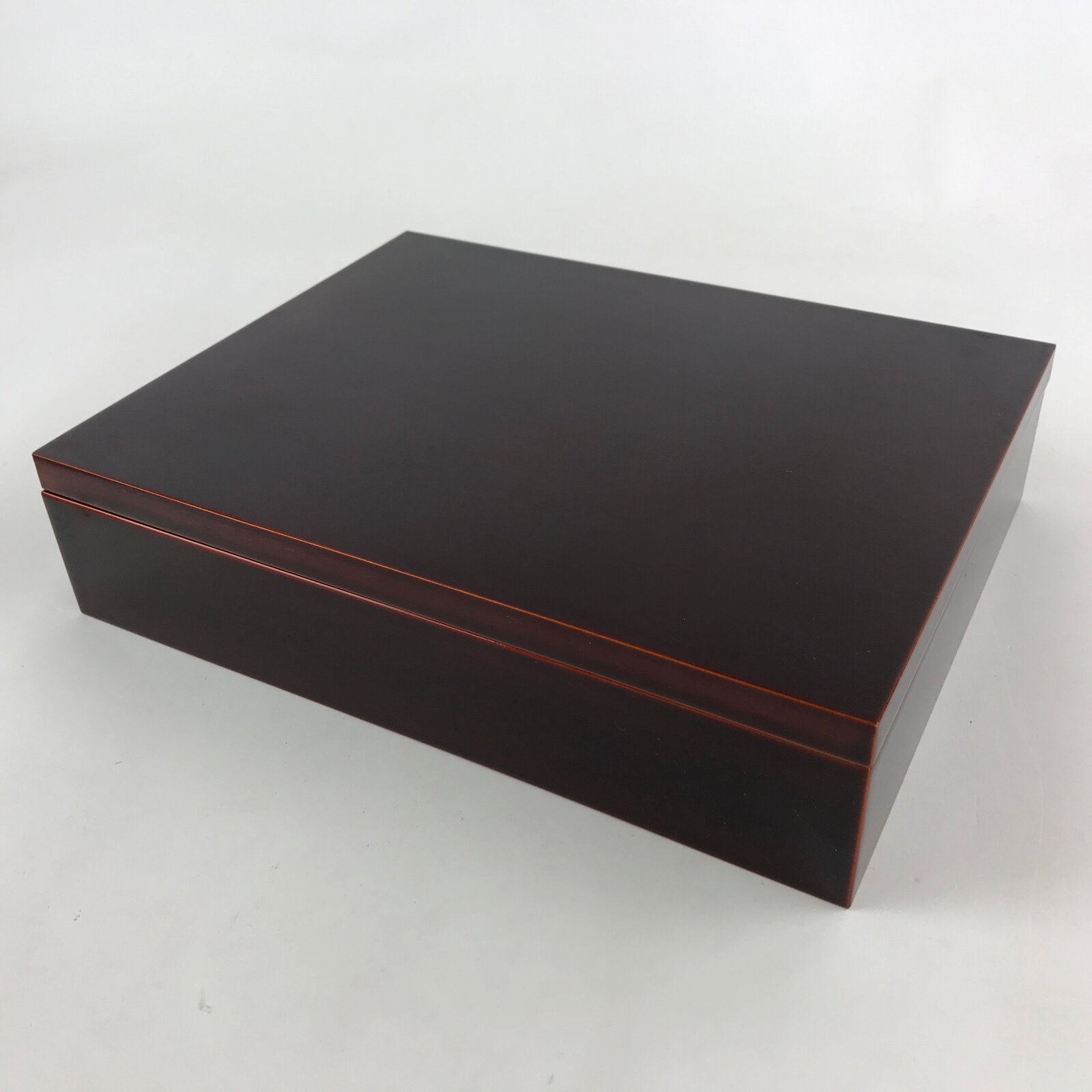 Japanese Lacquered Wooden Lidded Fumibako Letter Box Shunkei Storage Brown FB74