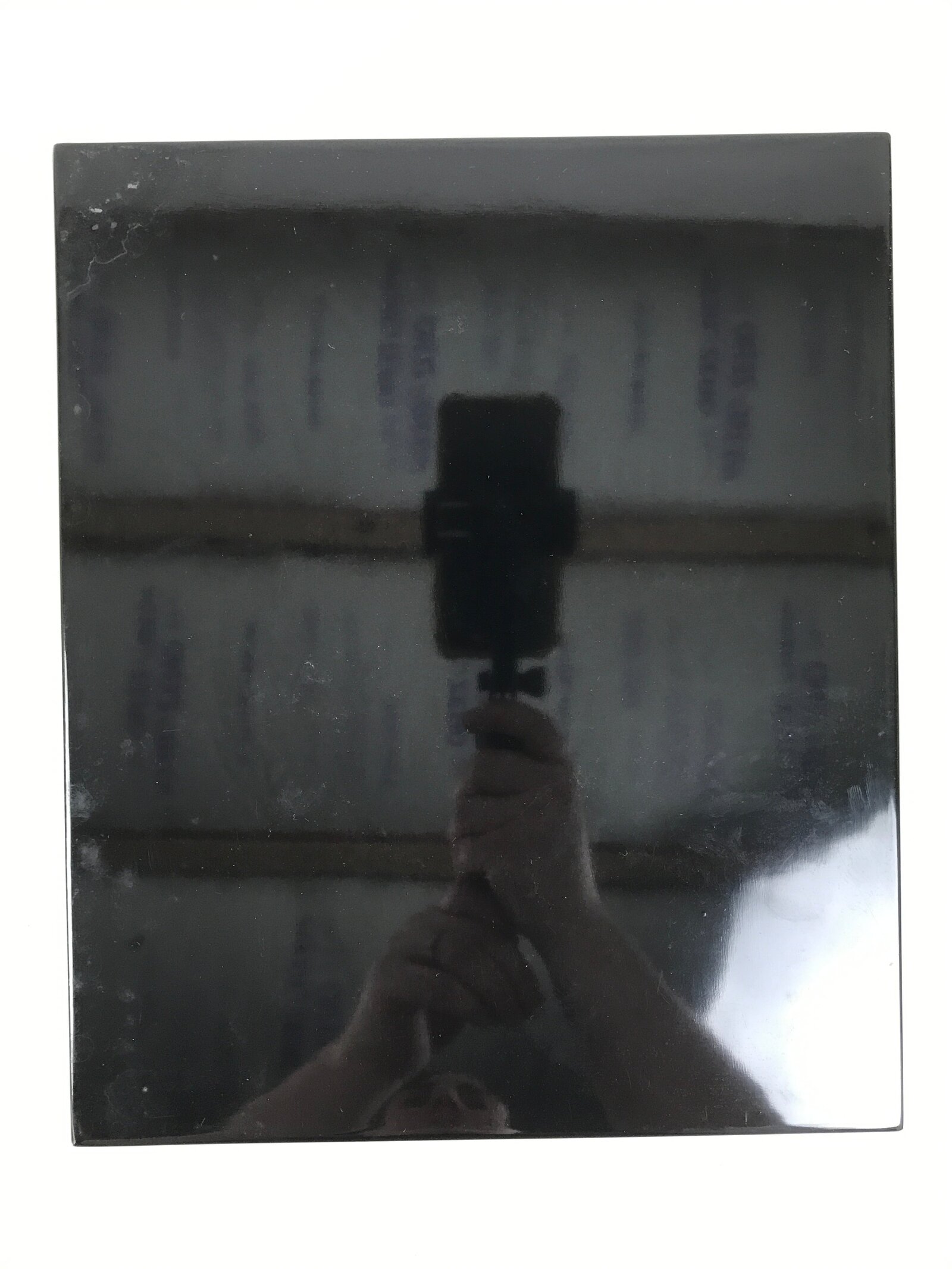 Japanese Lacquered Wooden Lidded Fumibako Letter Box Vtg Makie Raden Black FB91