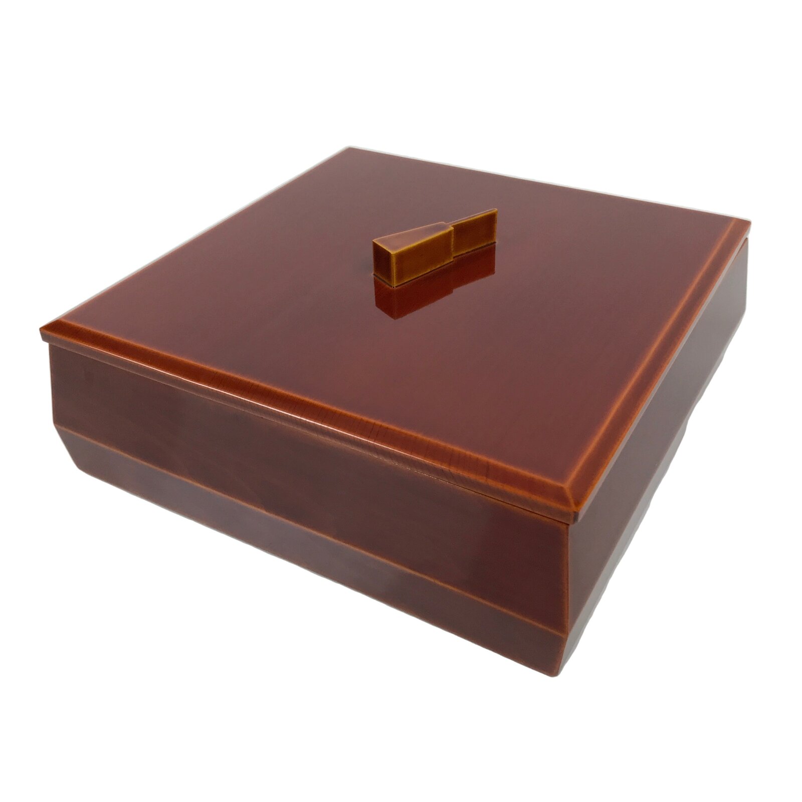 Japanese Lacquered Wooden Lunch Box Bento Hida Shunkei Vtg Brown Jubako LWB180