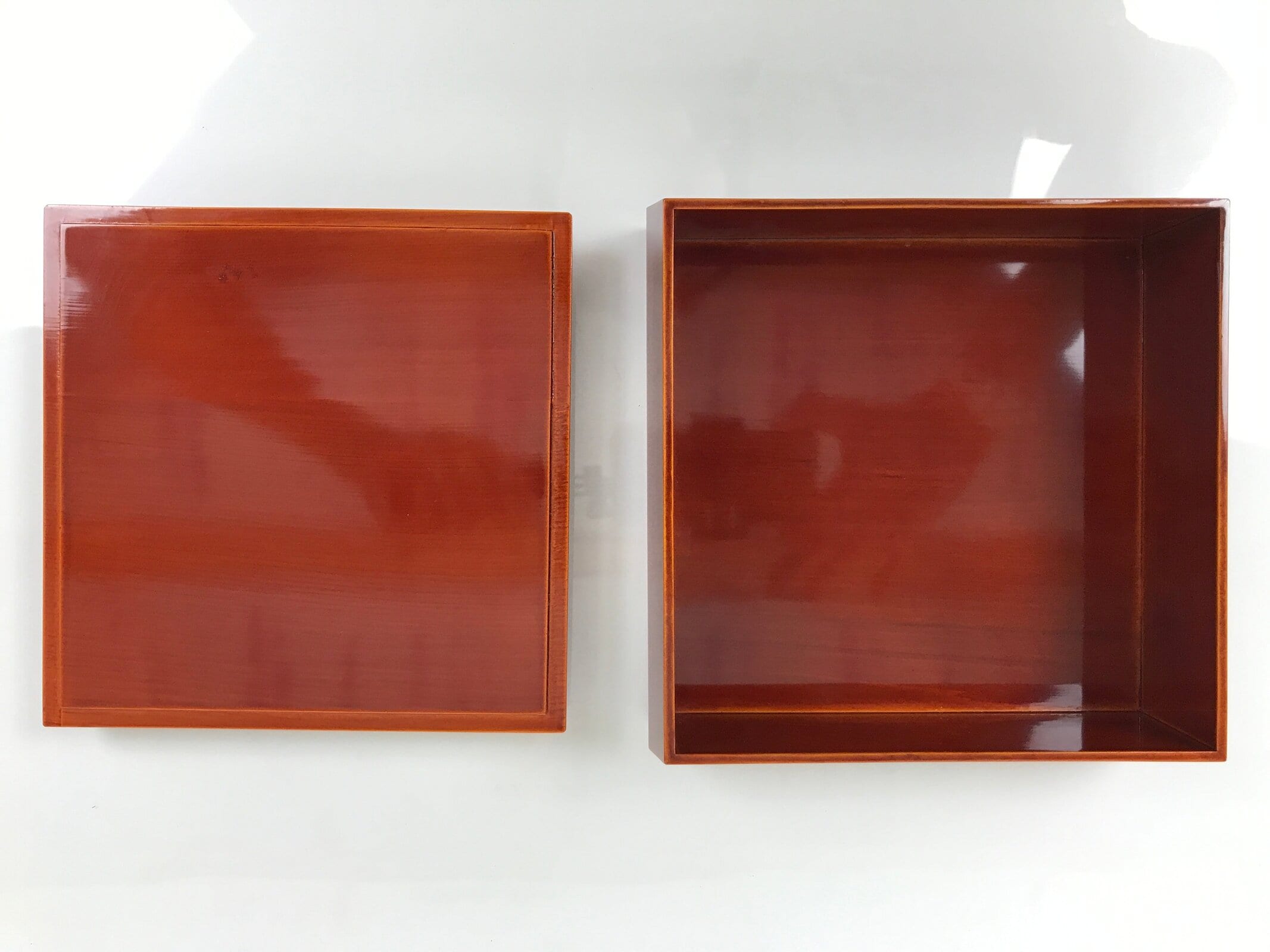 Japanese Lacquered Wooden Lunch Box Bento Hida Shunkei Vtg Brown Jubako LWB180