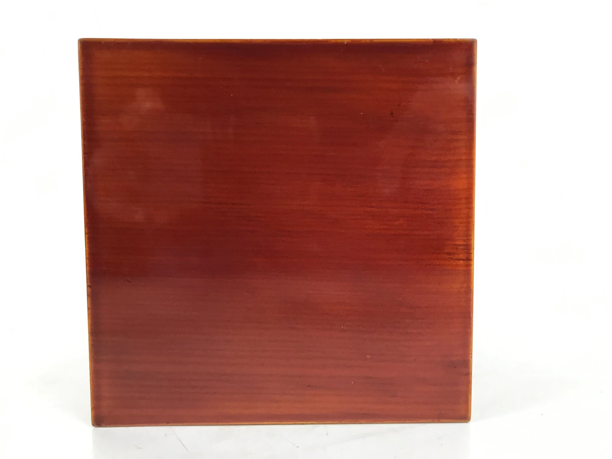 Japanese Lacquered Wooden Lunch Box Bento Shunkei Two Tiers Brown Handle L490