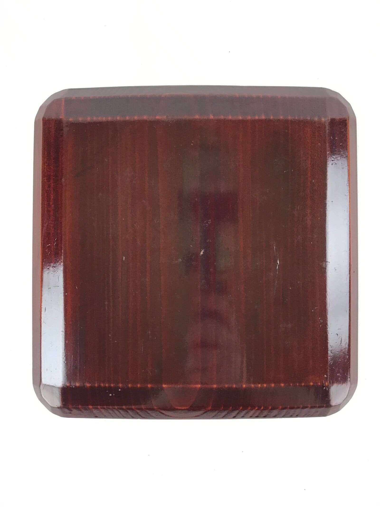 Japanese Lacquered Wooden Meimeizara Square Plate Vtg Sara Carved Pattern L40