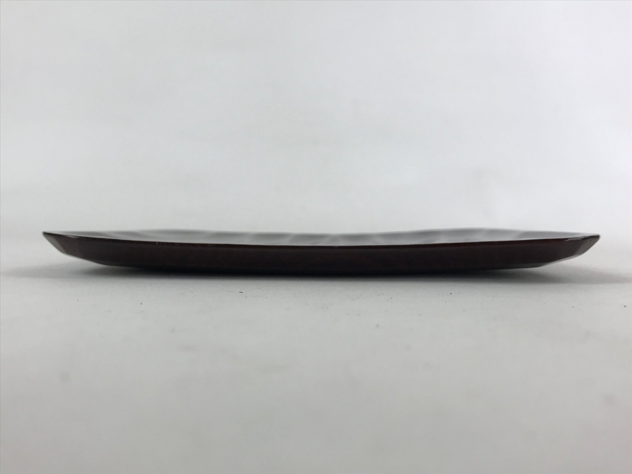 Japanese Lacquered Wooden Meimeizara Square Plate Vtg Sara Carved Pattern L40