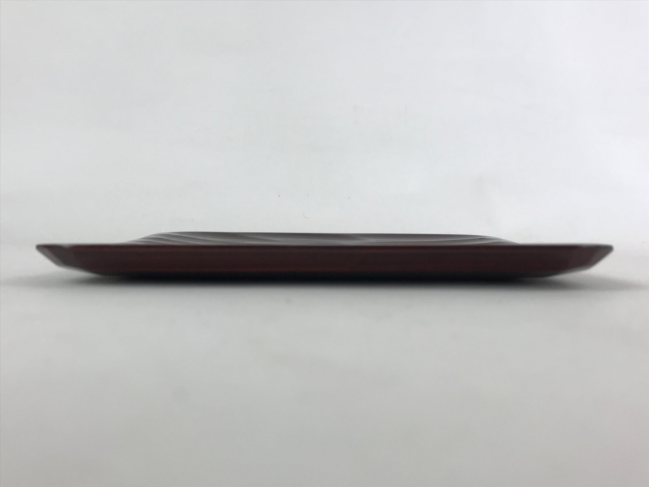 Japanese Lacquered Wooden Meimeizara Square Plate Vtg Sara Carved Pattern L40