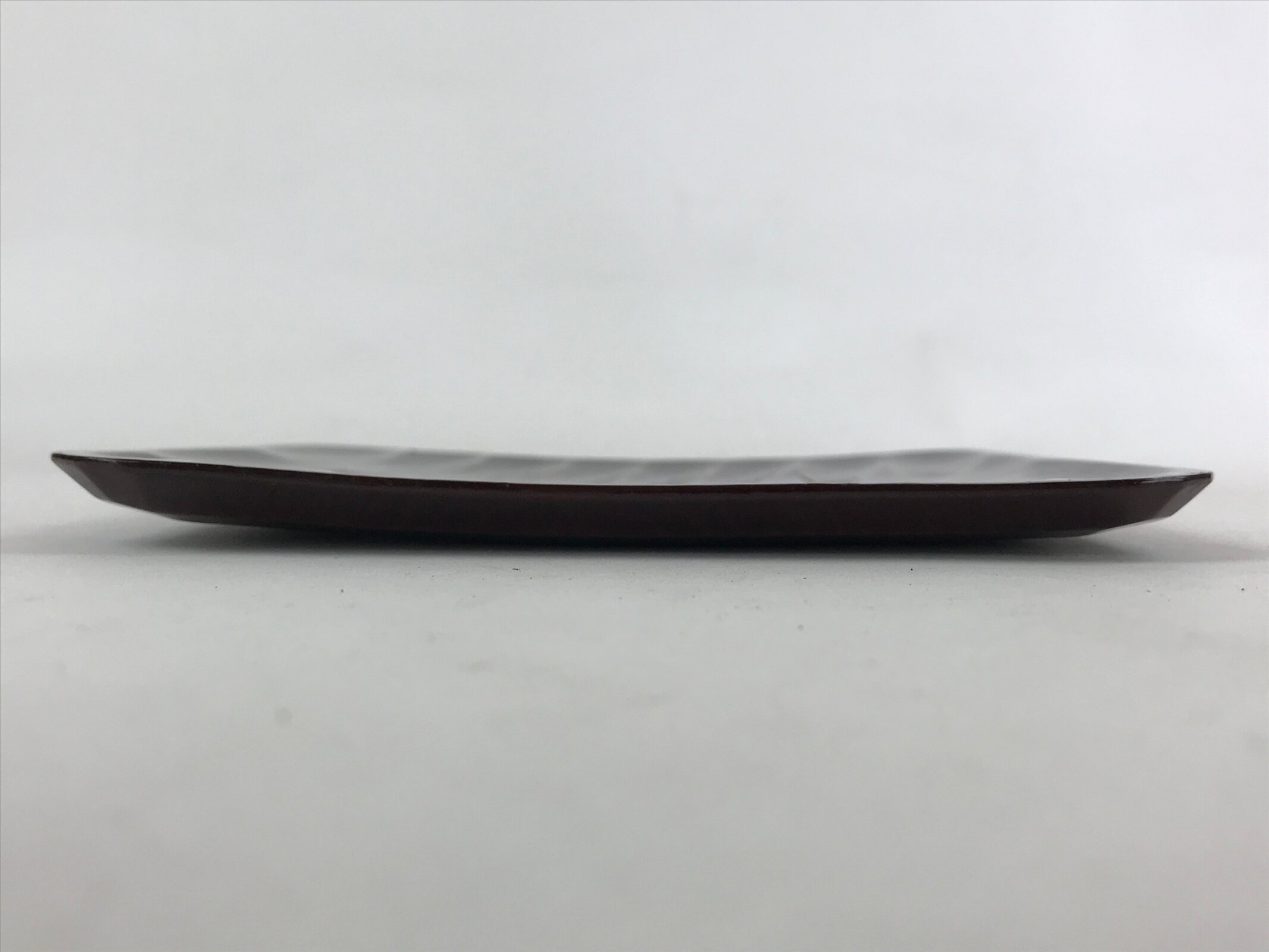 Japanese Lacquered Wooden Meimeizara Square Plate Vtg Sara Carved Pattern L40