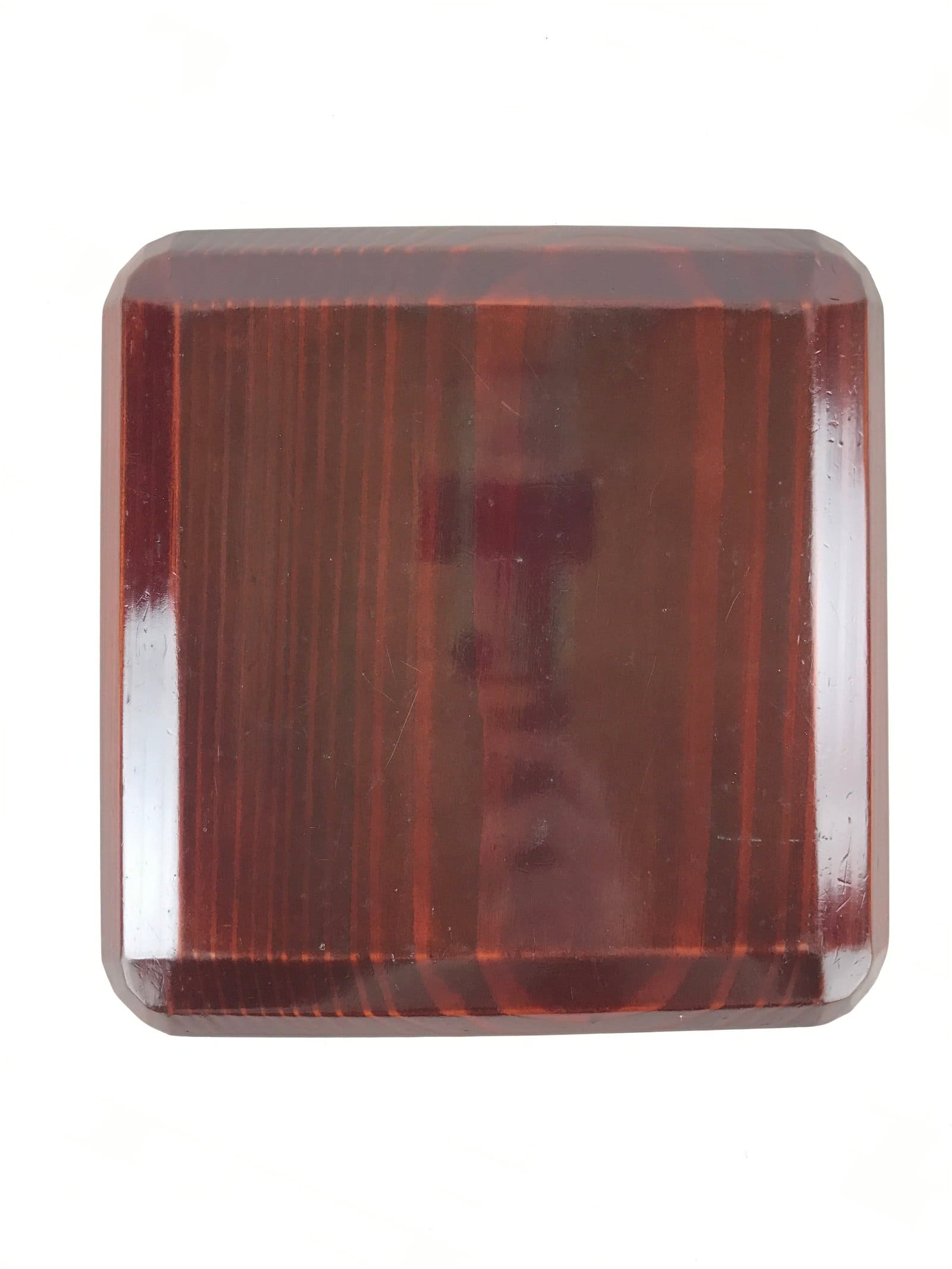 Japanese Lacquered Wooden Meimeizara Square Plate Vtg Sara Carved Pattern L44