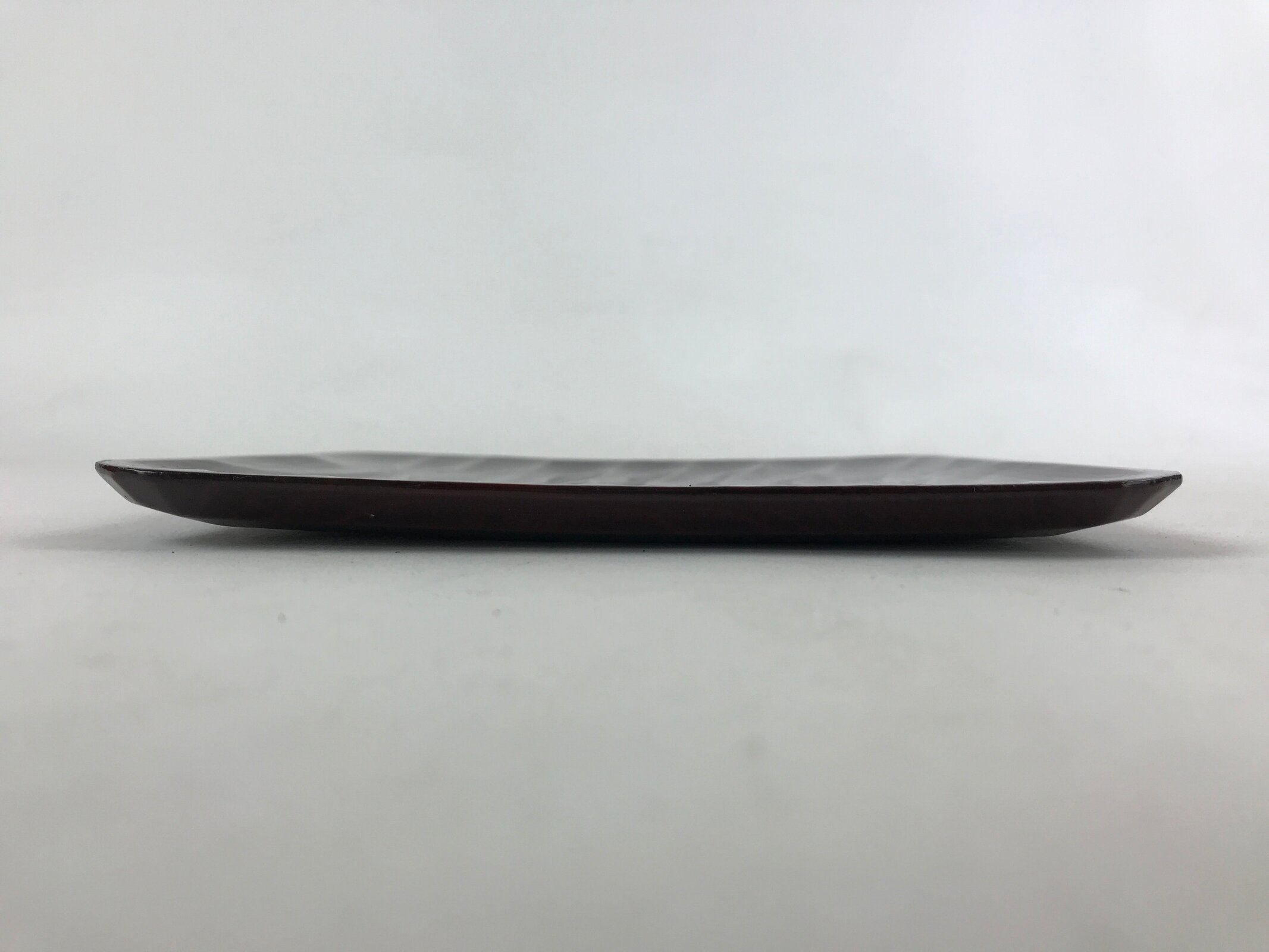 Japanese Lacquered Wooden Meimeizara Square Plate Vtg Sara Carved Pattern L44