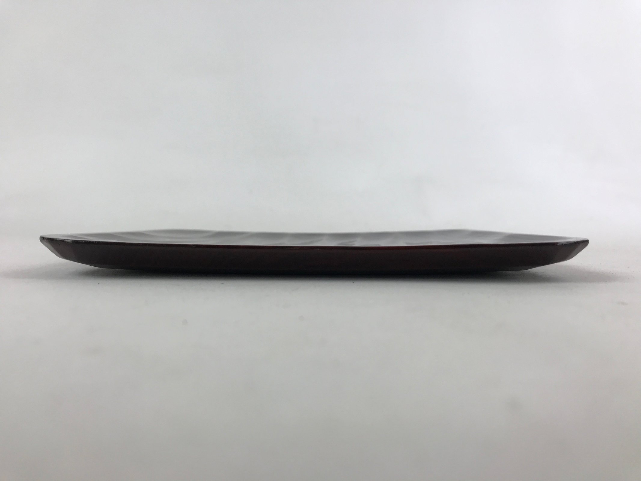 Japanese Lacquered Wooden Meimeizara Square Plate Vtg Sara Carved Pattern L44