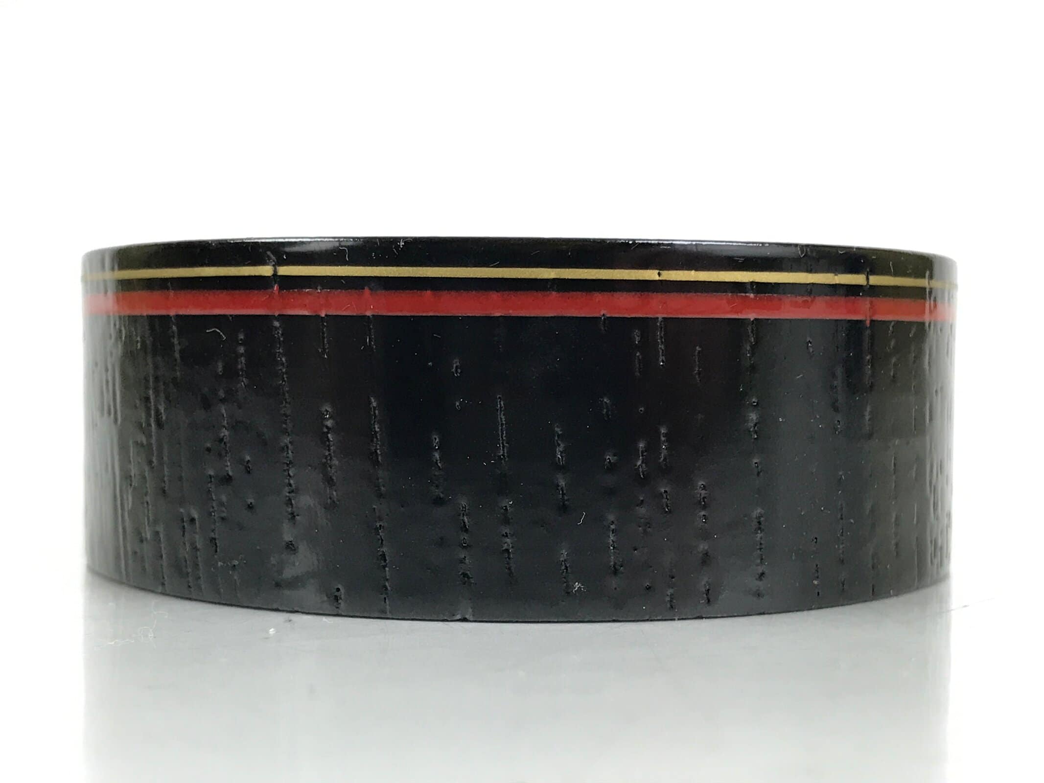 Japanese Lacquered Wooden Sake Snack Cup Vtg Kobachi Bowl Black Gold Red L525