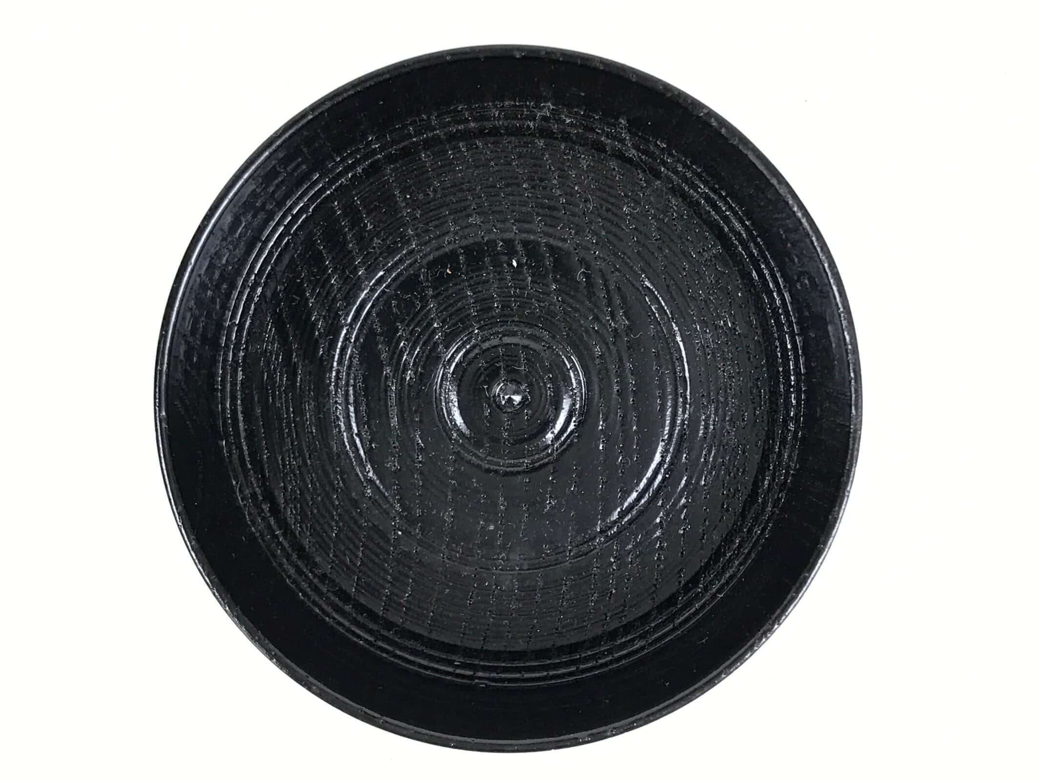 Japanese Lacquered Wooden Sake Snack Cup Vtg Kobachi Bowl Black Gold Red L525